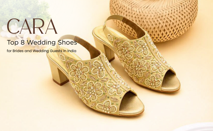 heavily embroidered wedding shoes