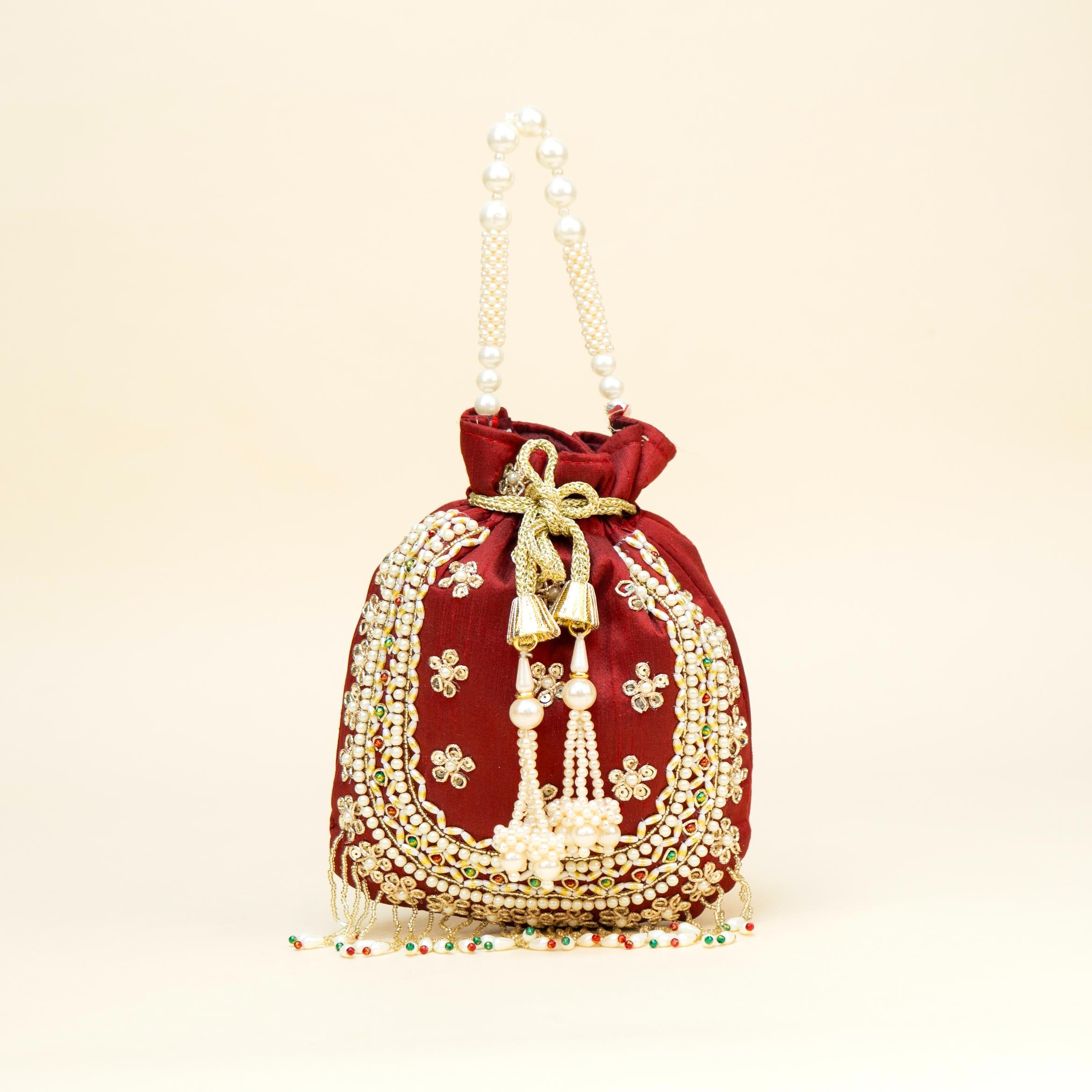 Blush Gold Braid Potli