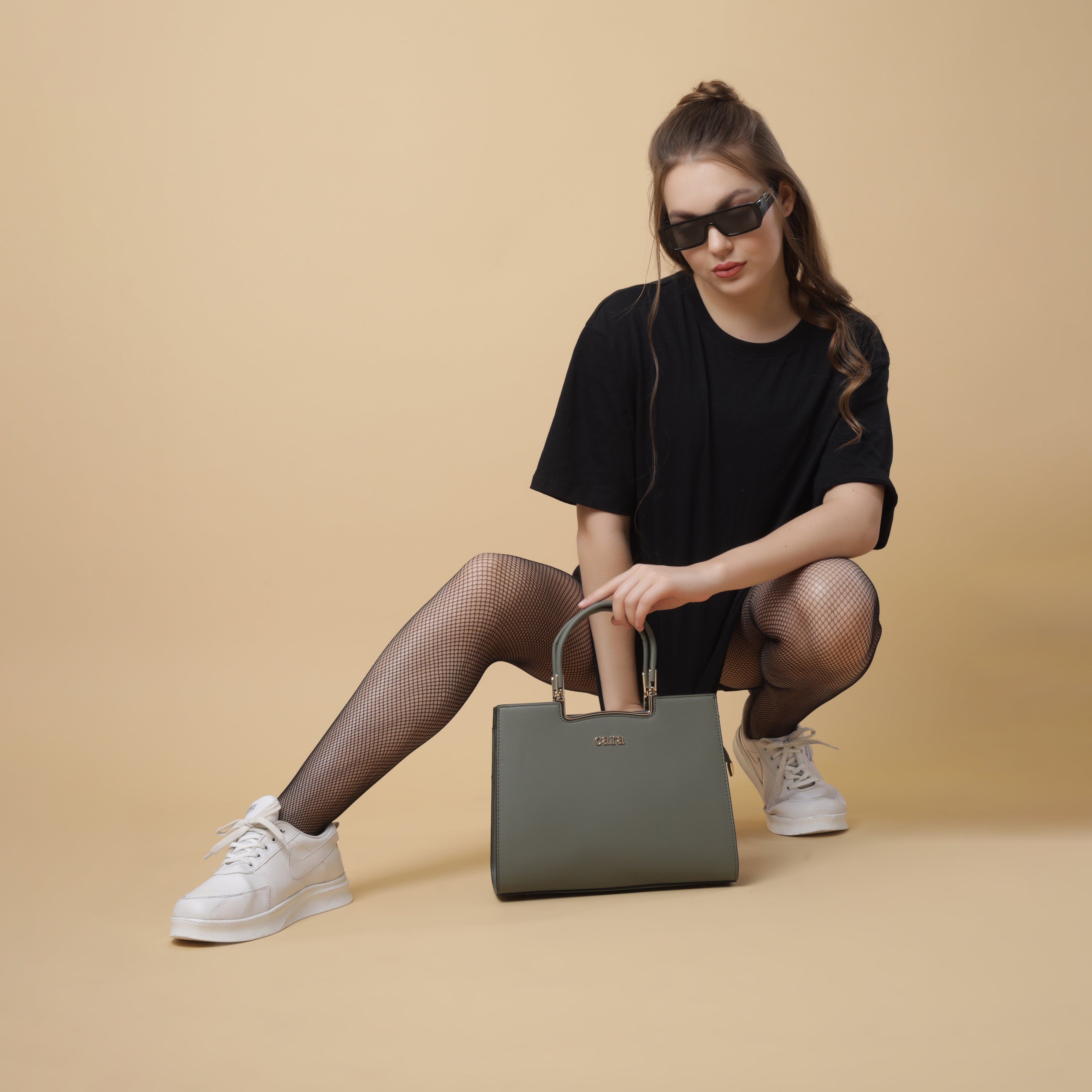 Green Neutral Carryall Handbag | Cara