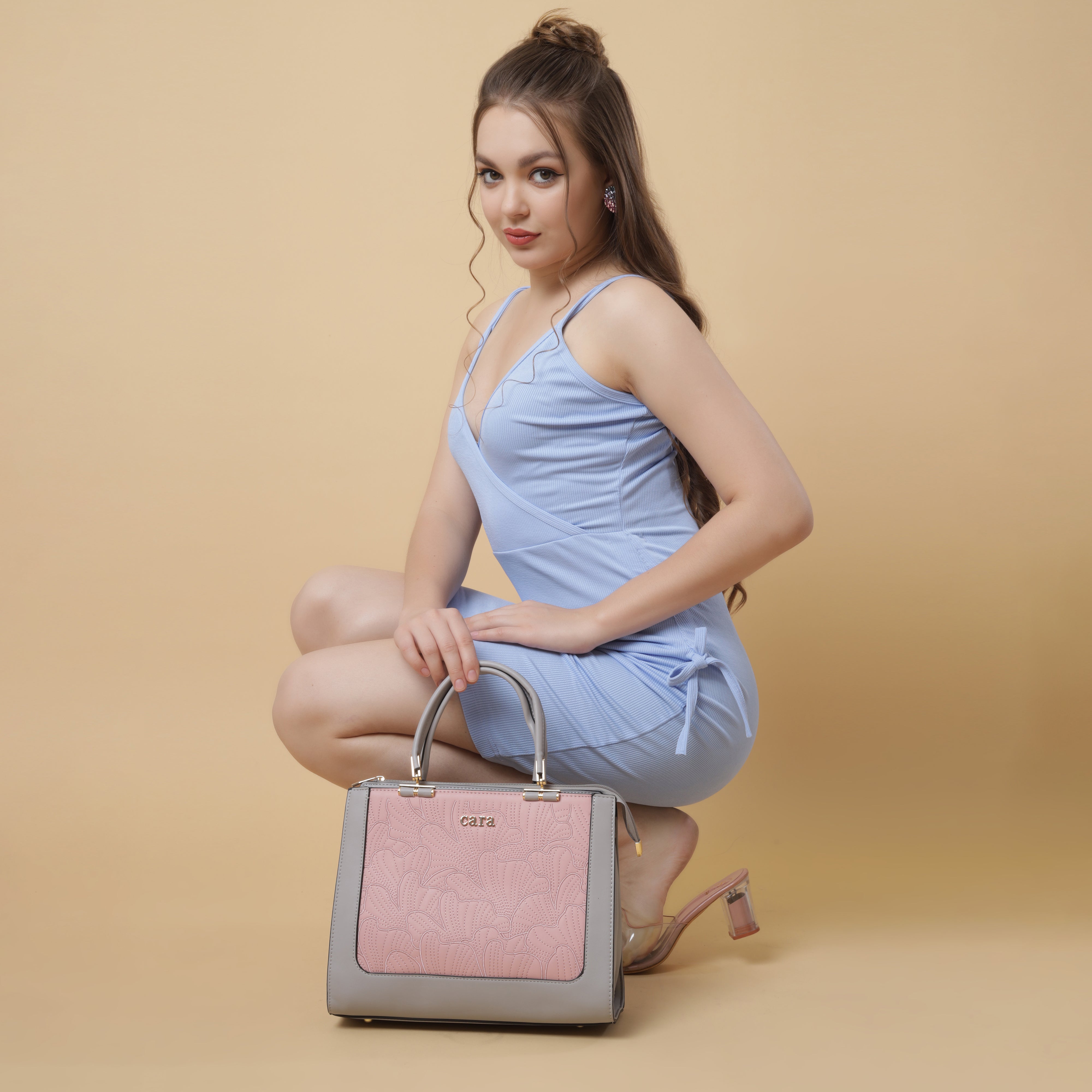 Grey Floral Eclipse Handbag | Cara