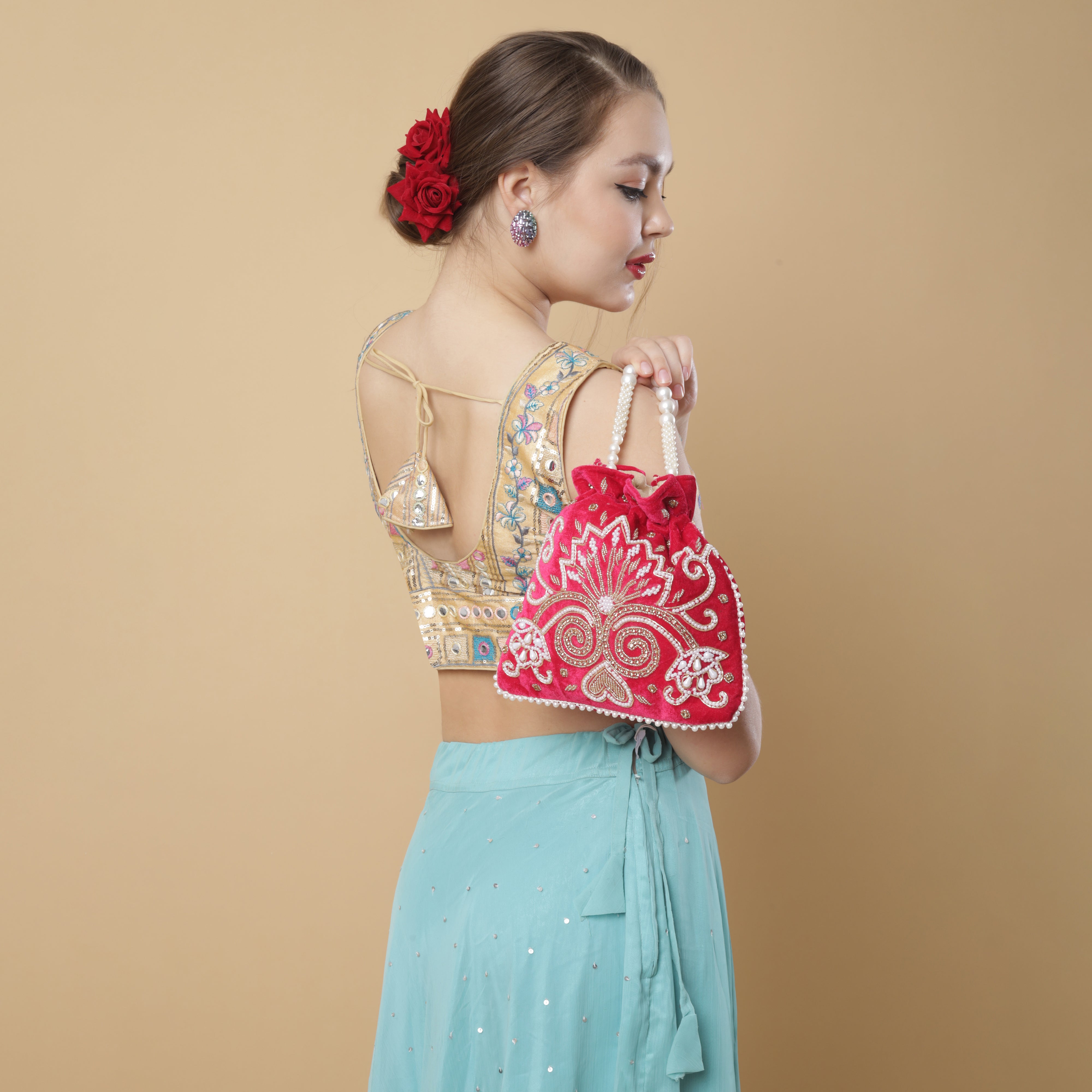 Red Pearlstone Radiance Potli