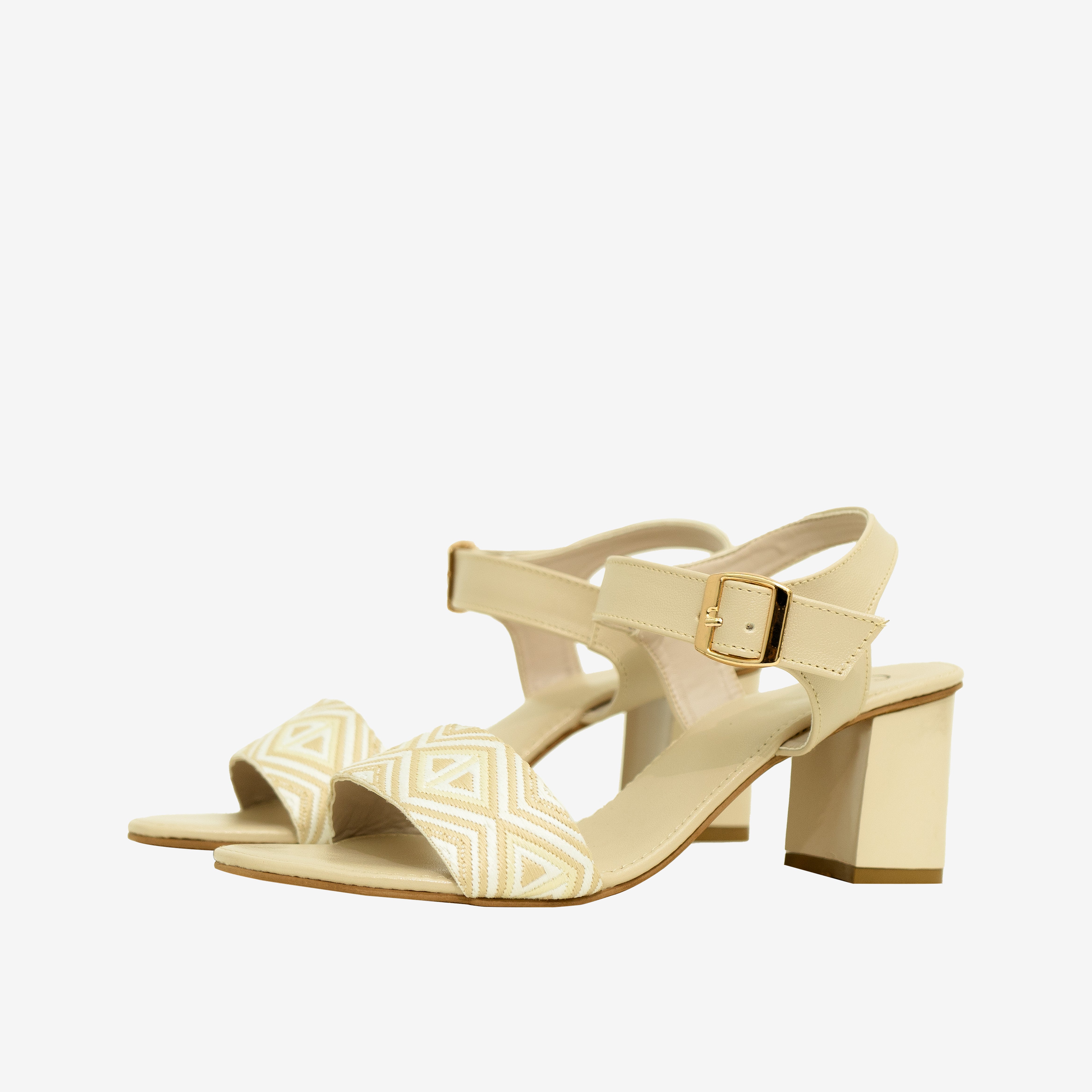 Cream Buckle Bliss heels | Cara