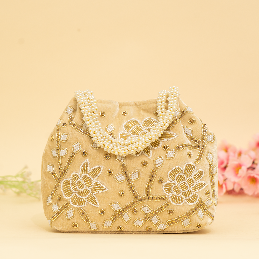 cream Pearl Shine Potli | cara