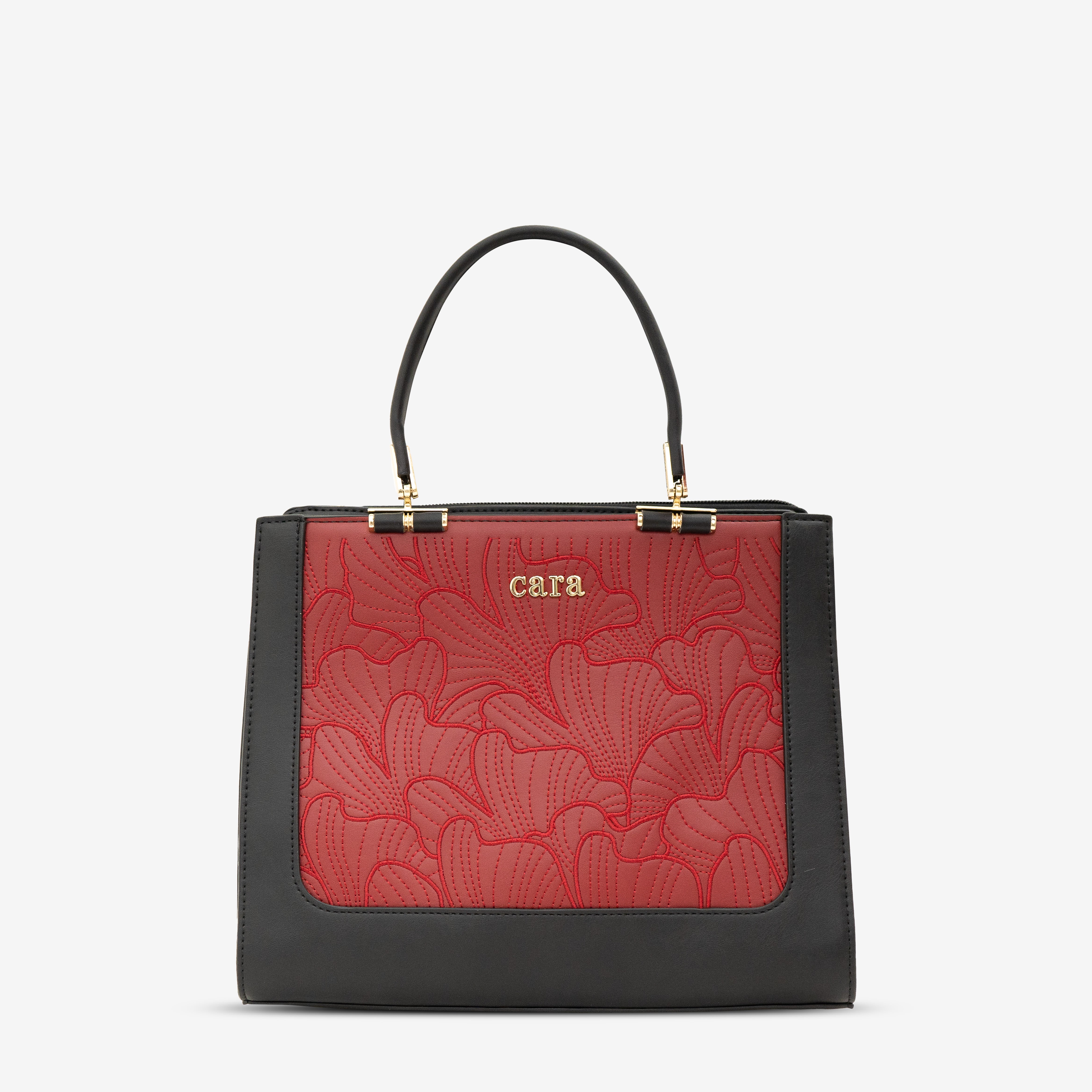 Black Floral Eclipse Handbag | Cara