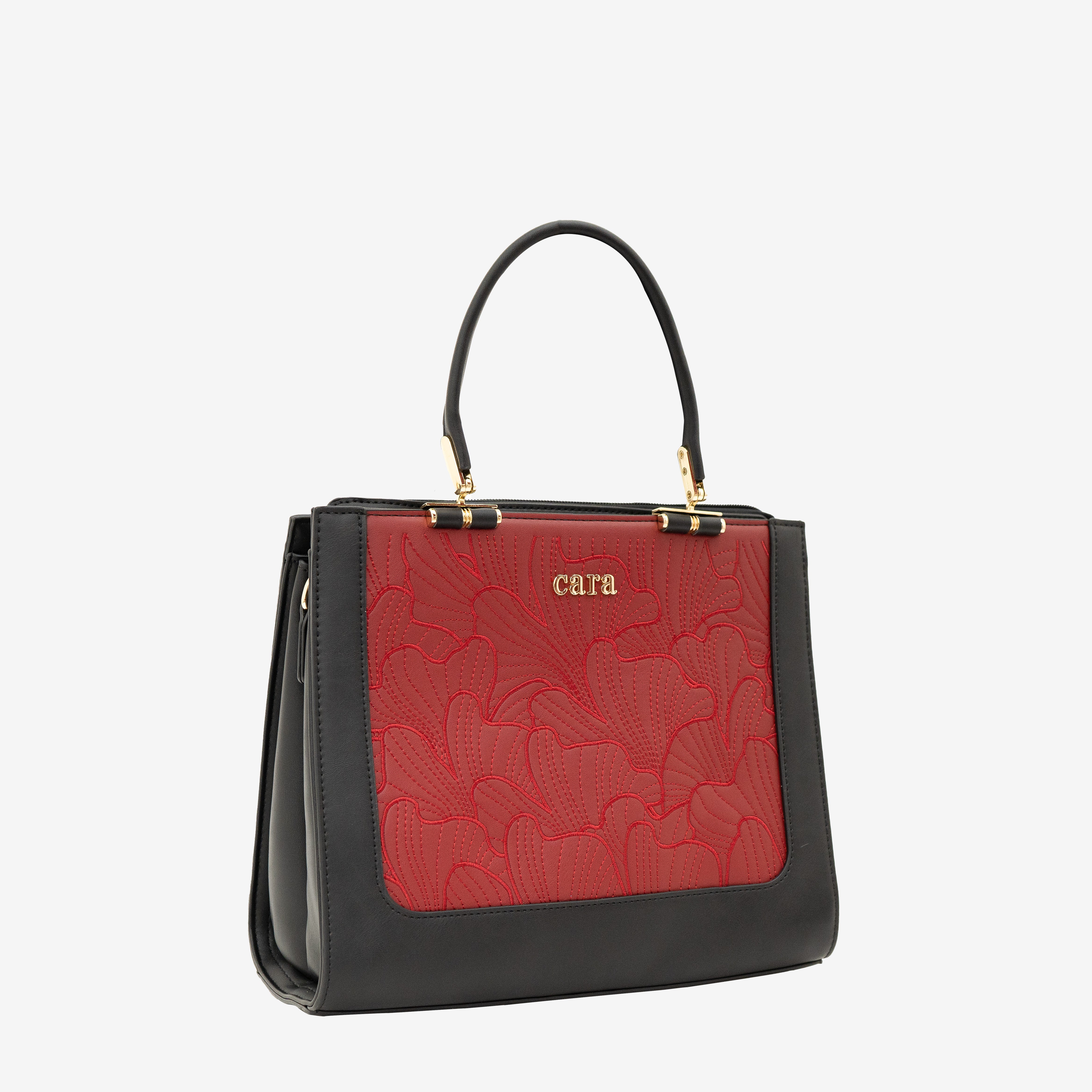 Black Floral Eclipse Handbag | Cara