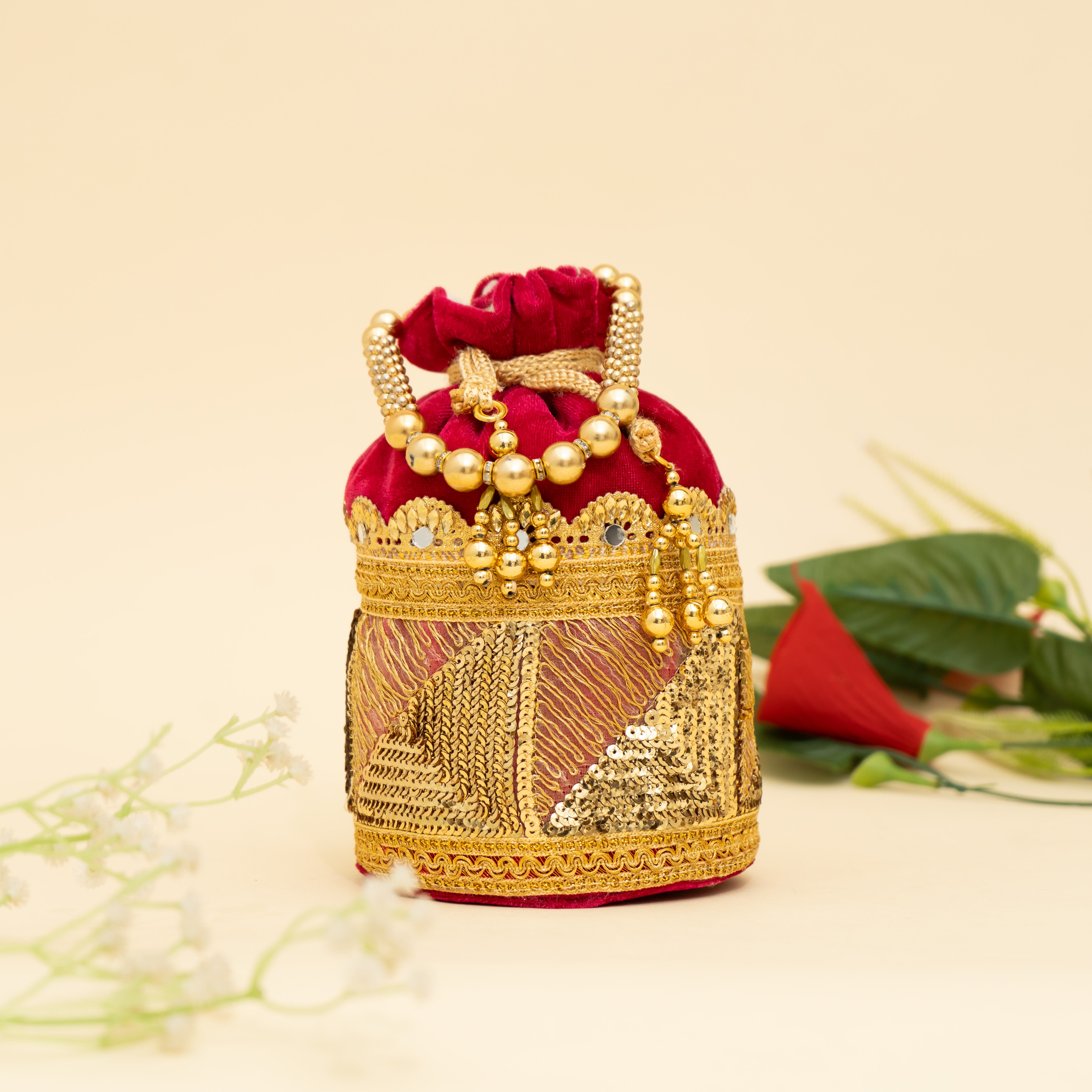 pink Golden Gleam potli | CARA