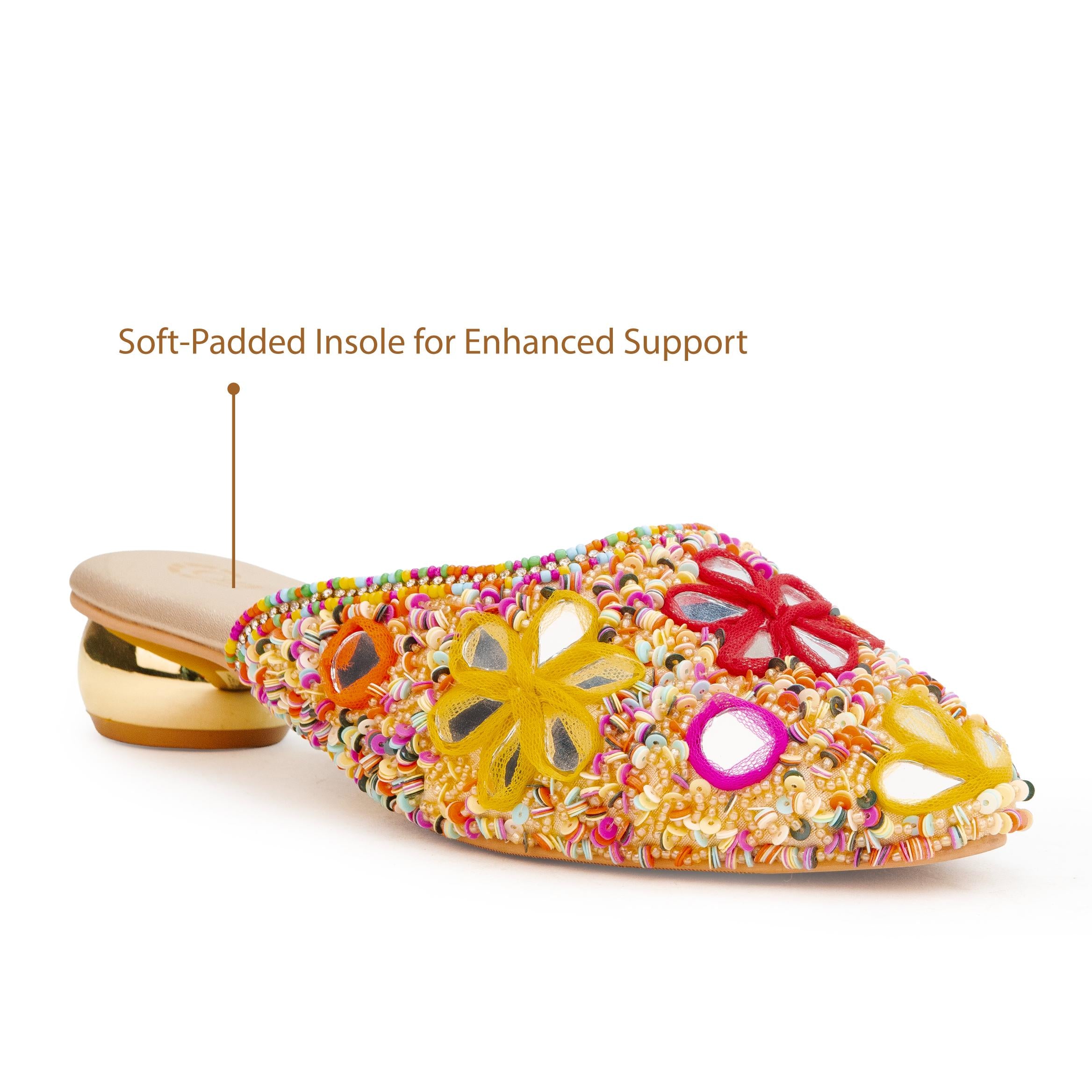 Mirror Phulkari Mules