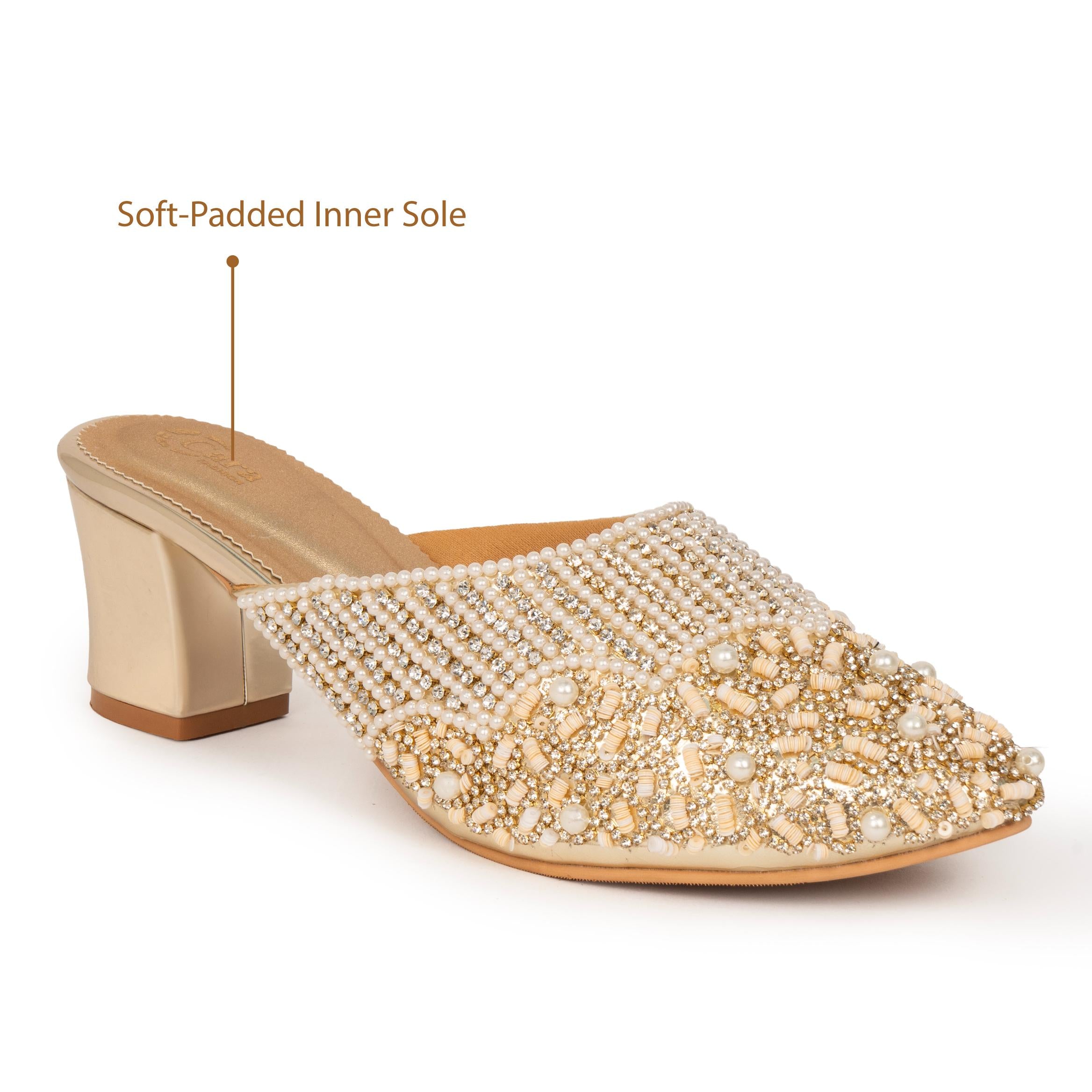 Pearl Crusted Queen Mules