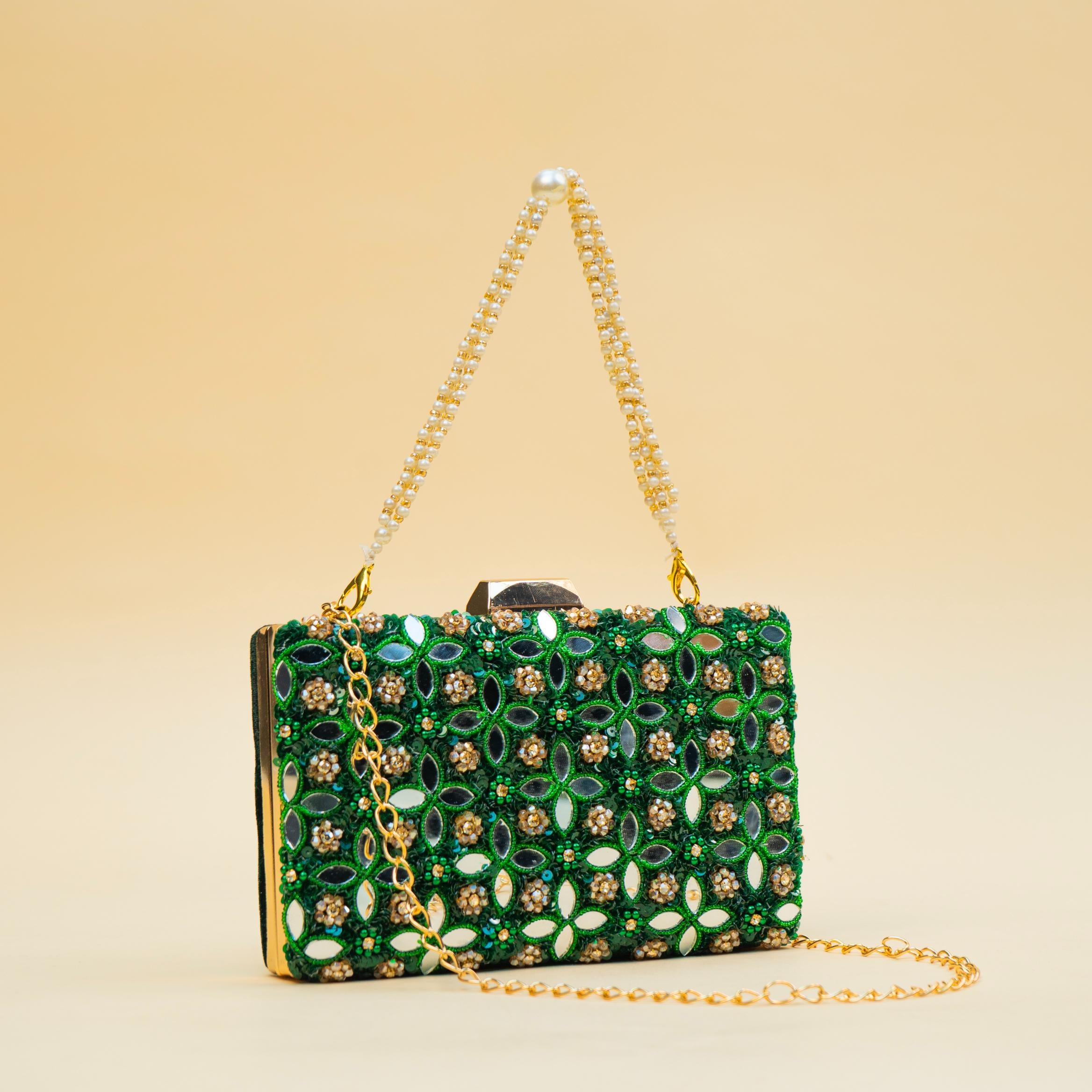 Celestial Mirrorwork Clutch