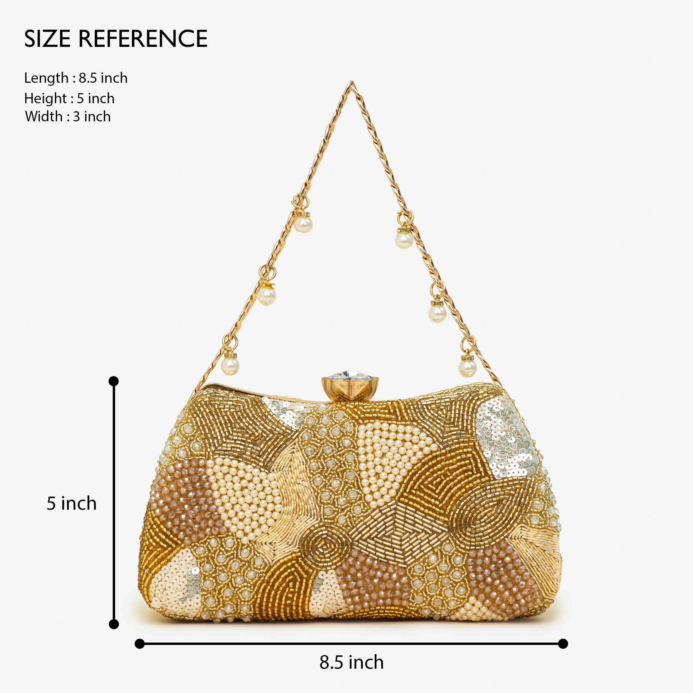 Zari Moti Box Clutch