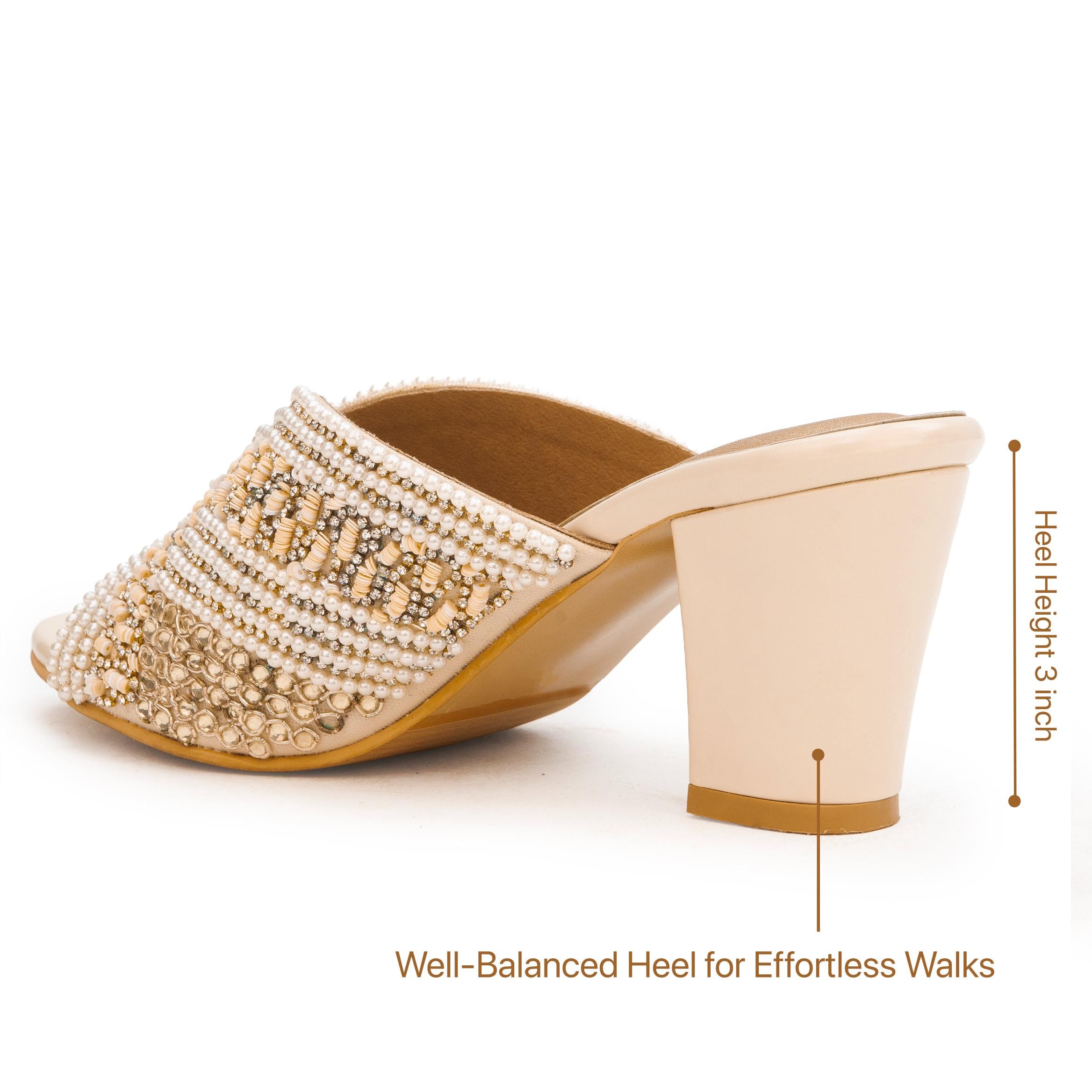 Golden Aura Pearl Heels