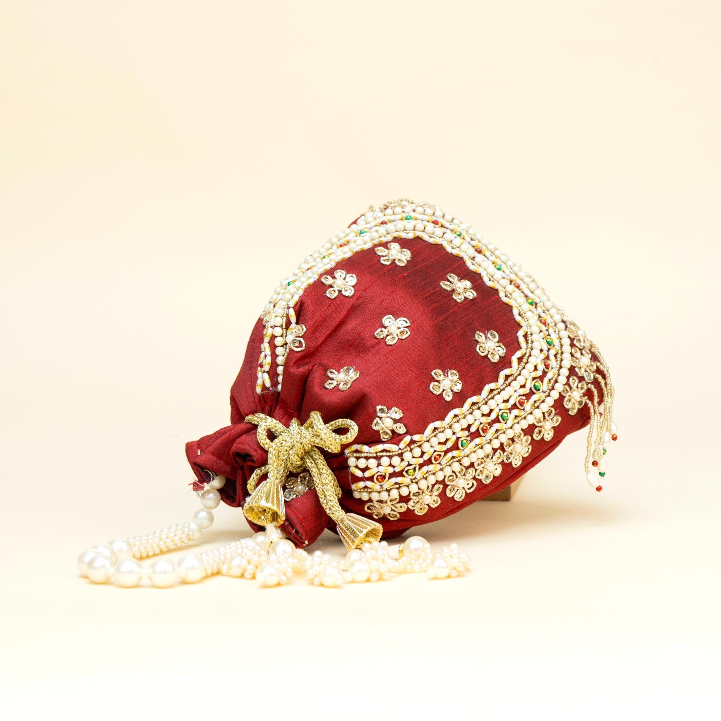Blush Gold Braid Potli