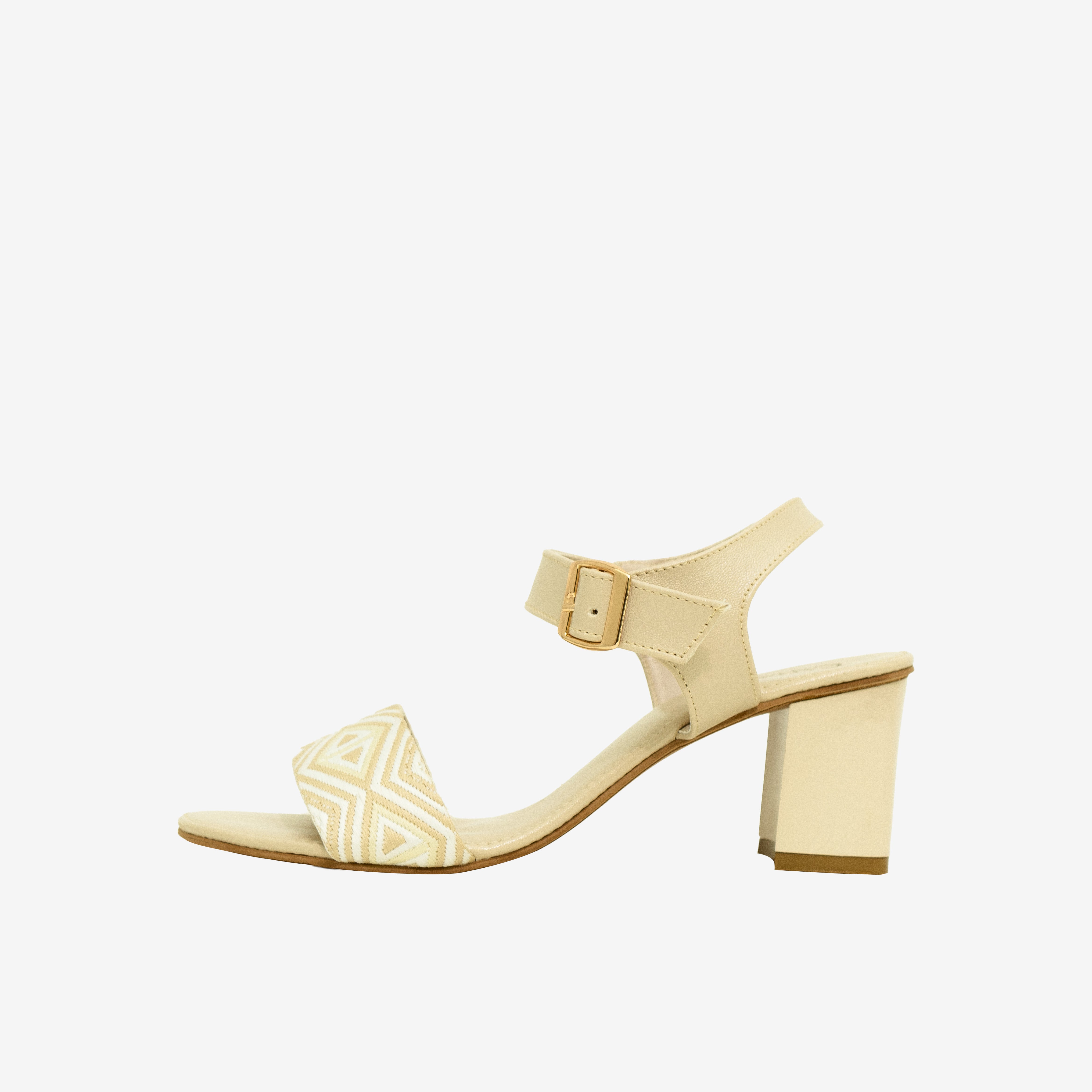Cream Buckle Bliss heels | Cara
