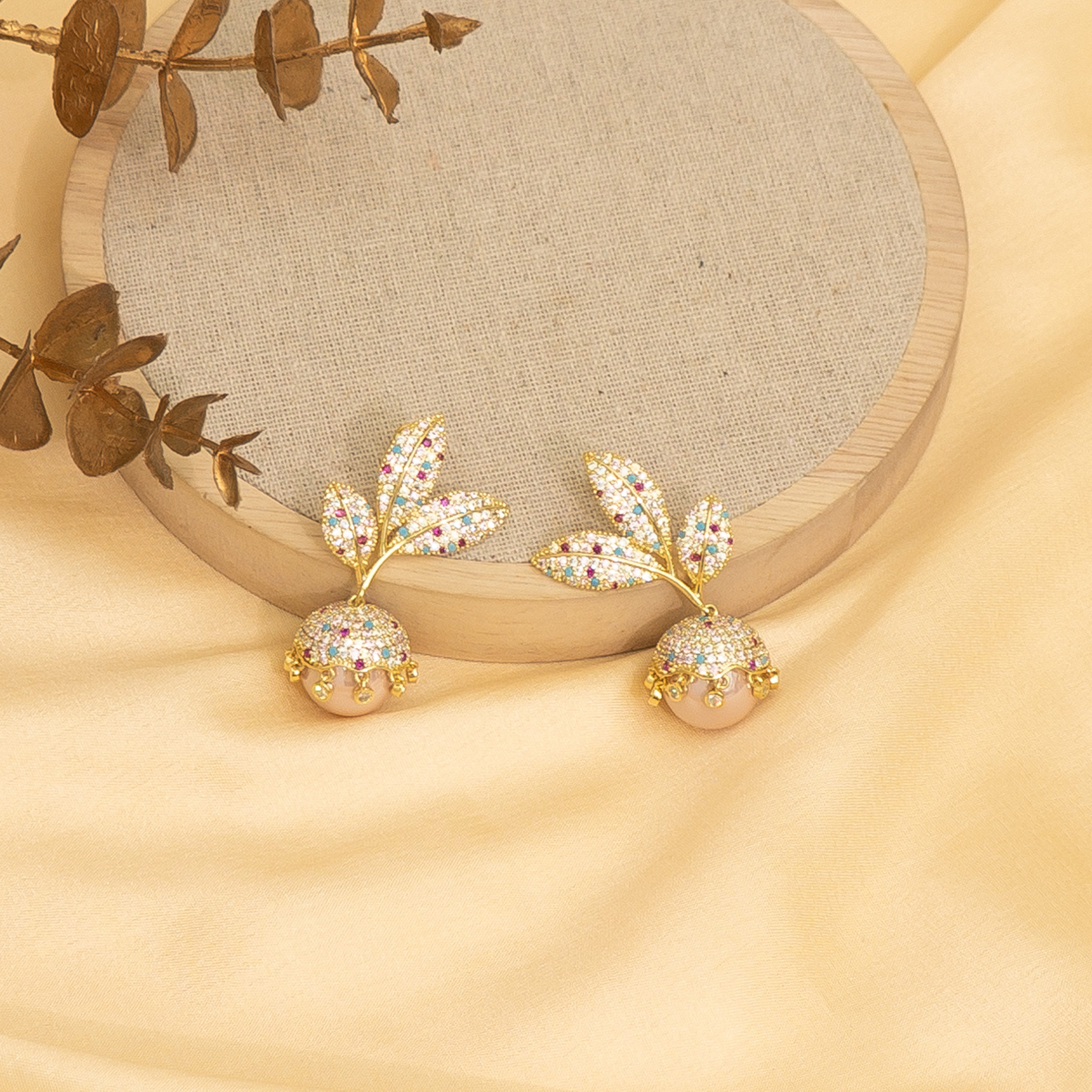 Rose Gold Pearl Petal Grace Earrings