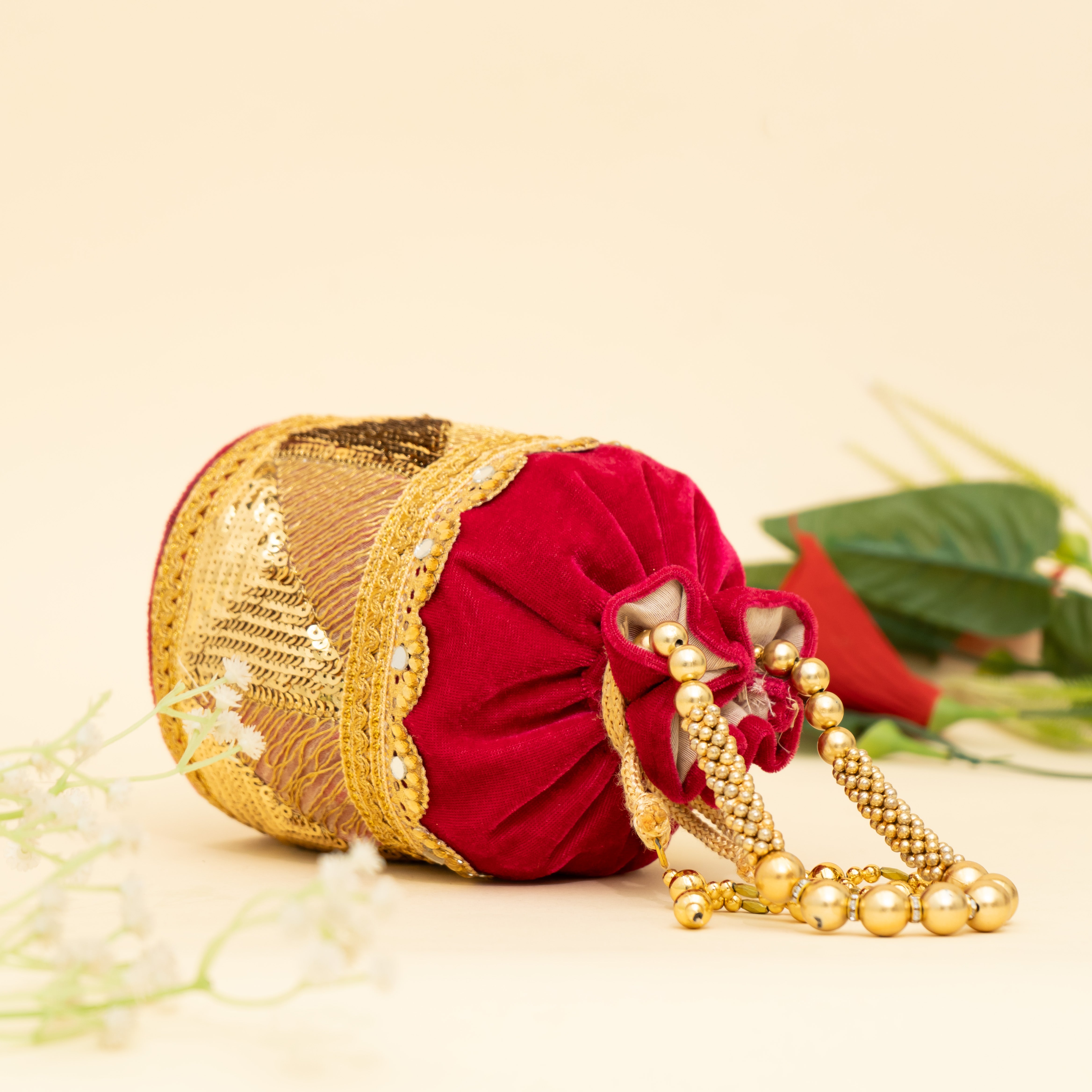 pink Golden Gleam potli | CARA