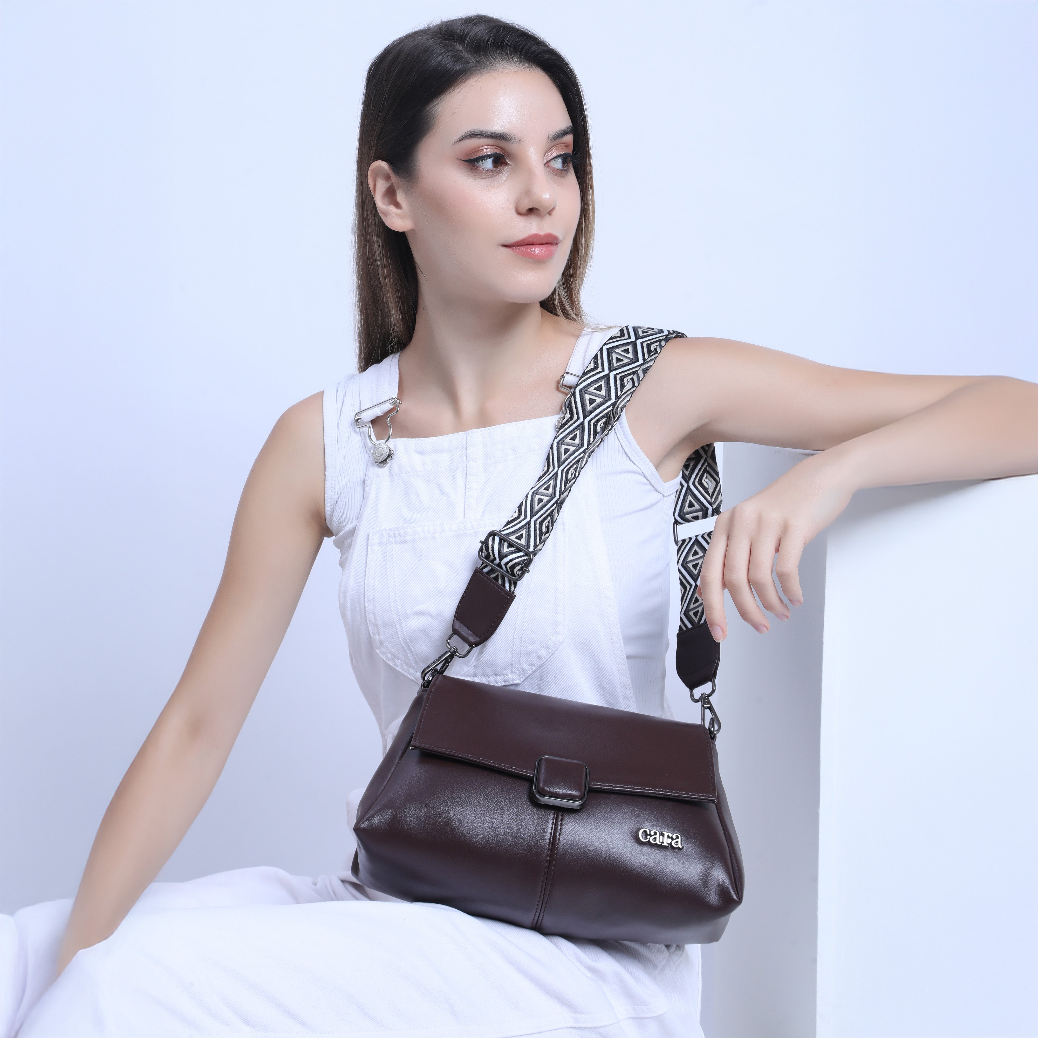 Dark brown Modish carry sling bag | CARA
