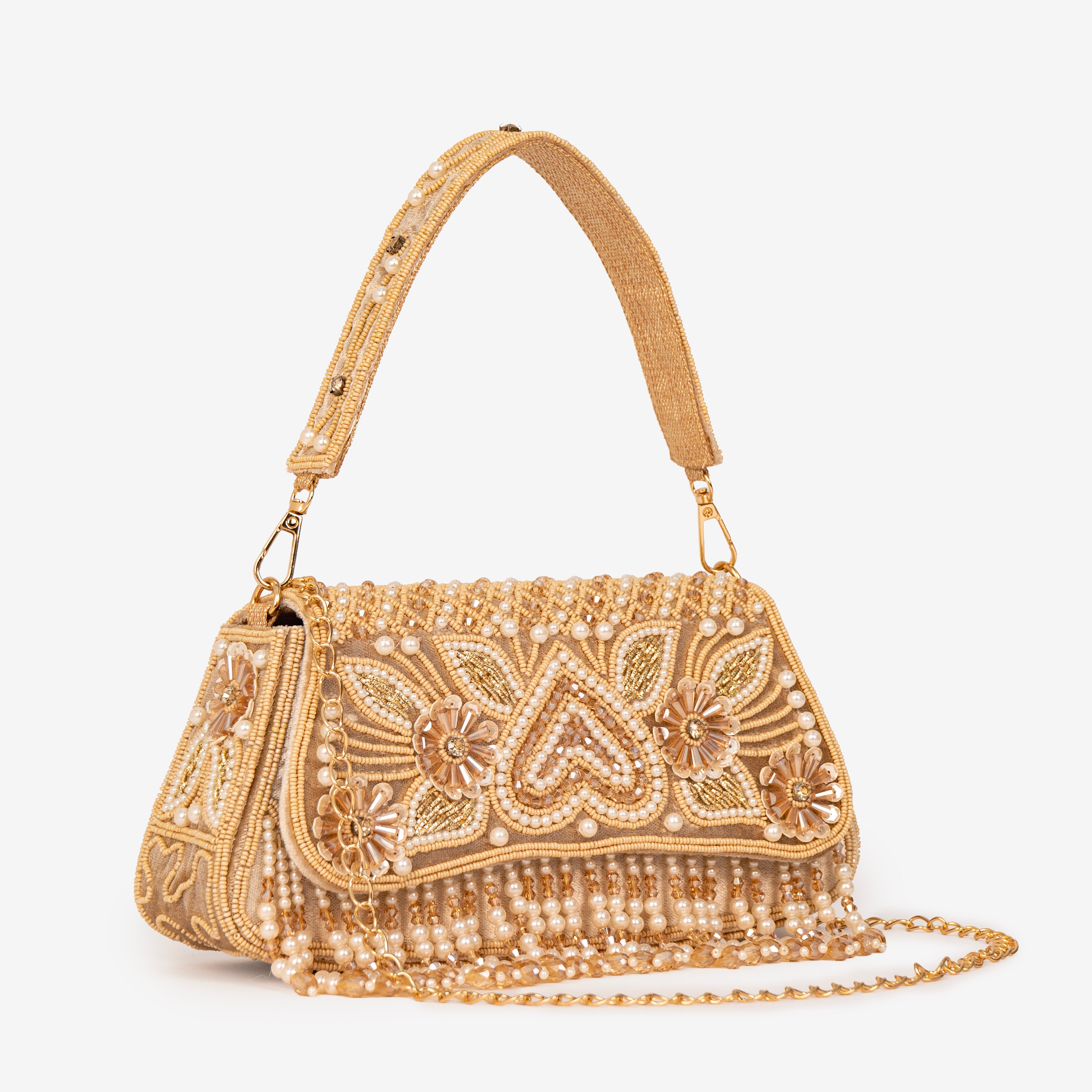 Intricate Beaded Party Shoulder Bag