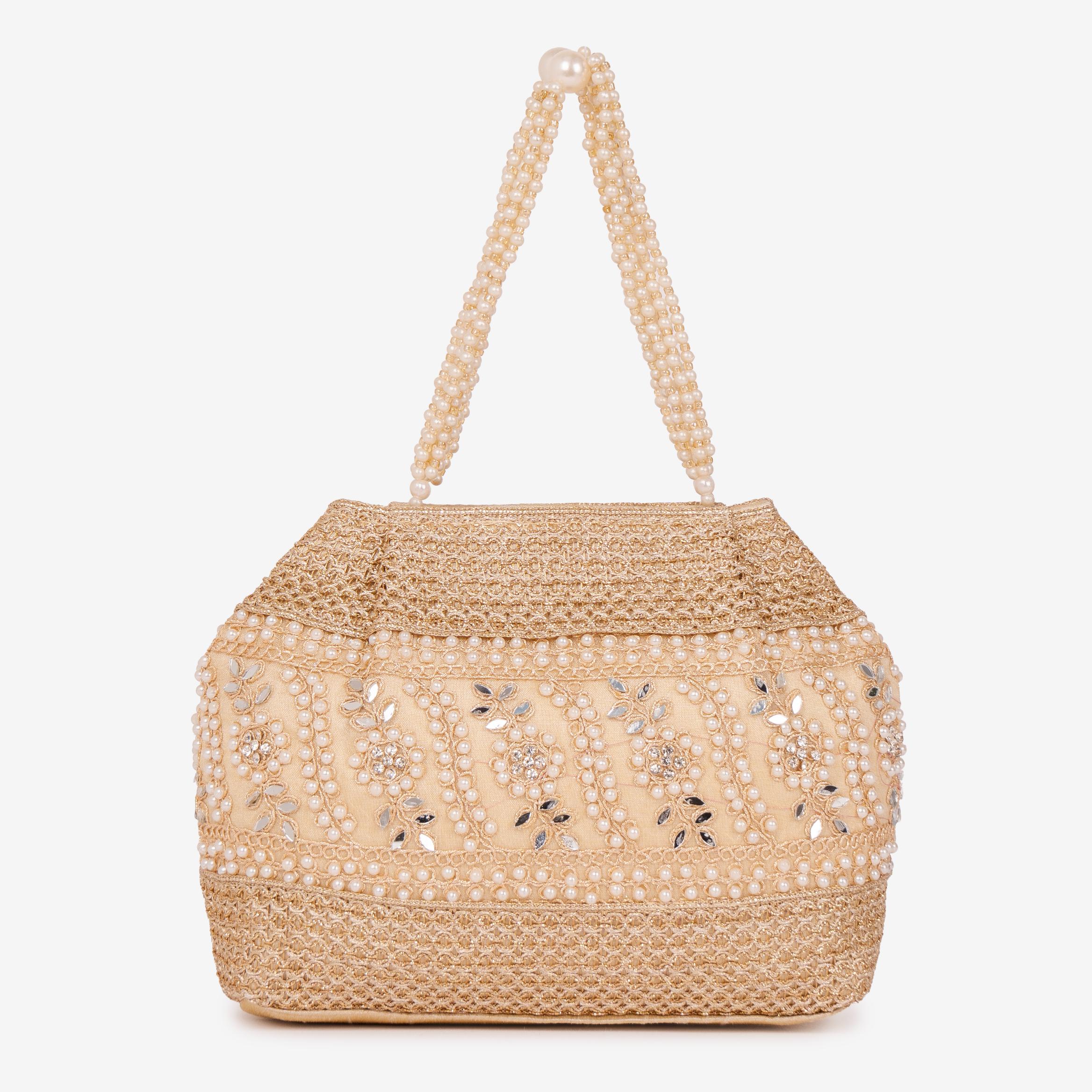 Golden Fern Pearl Potli