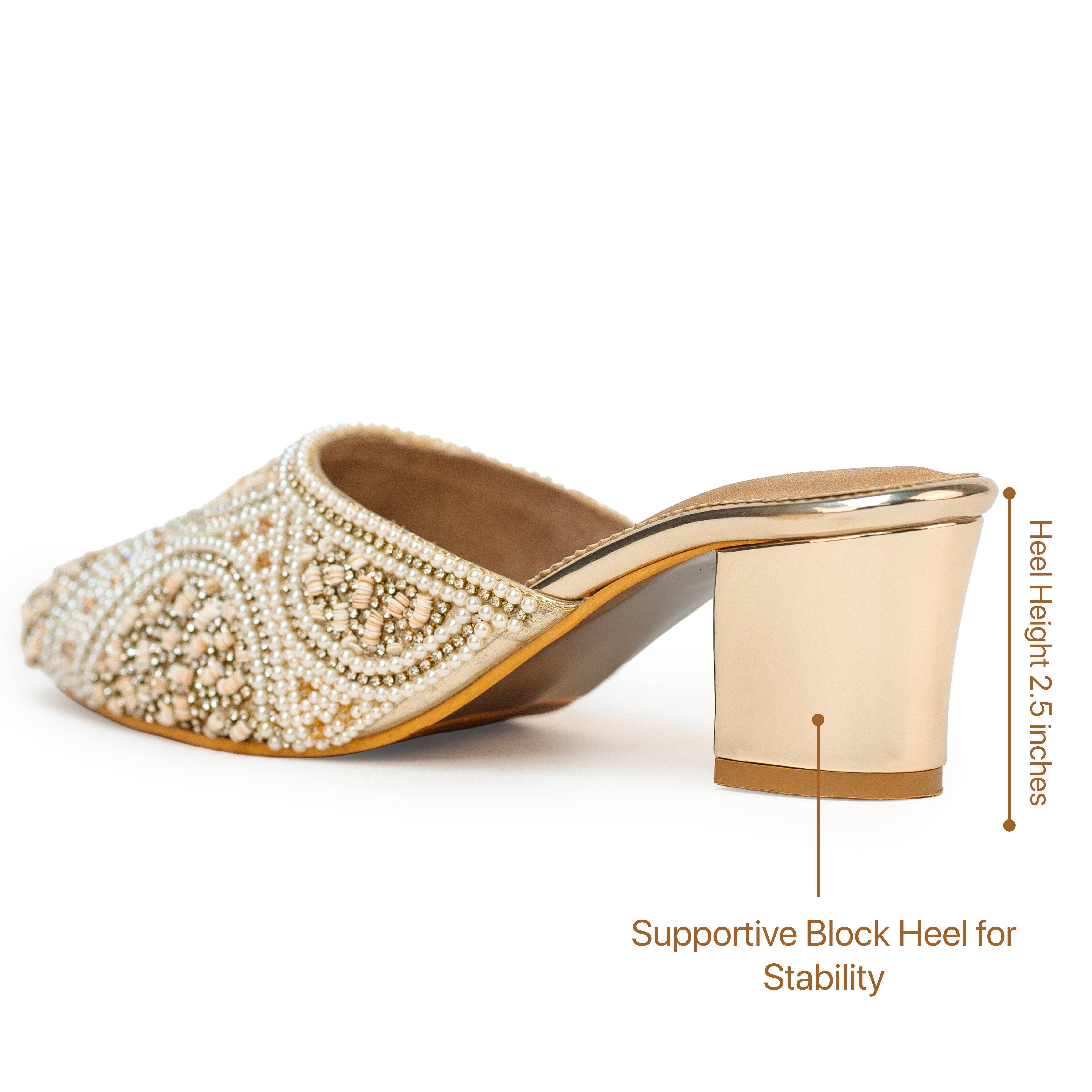 Moti Crest Shimmer Mules