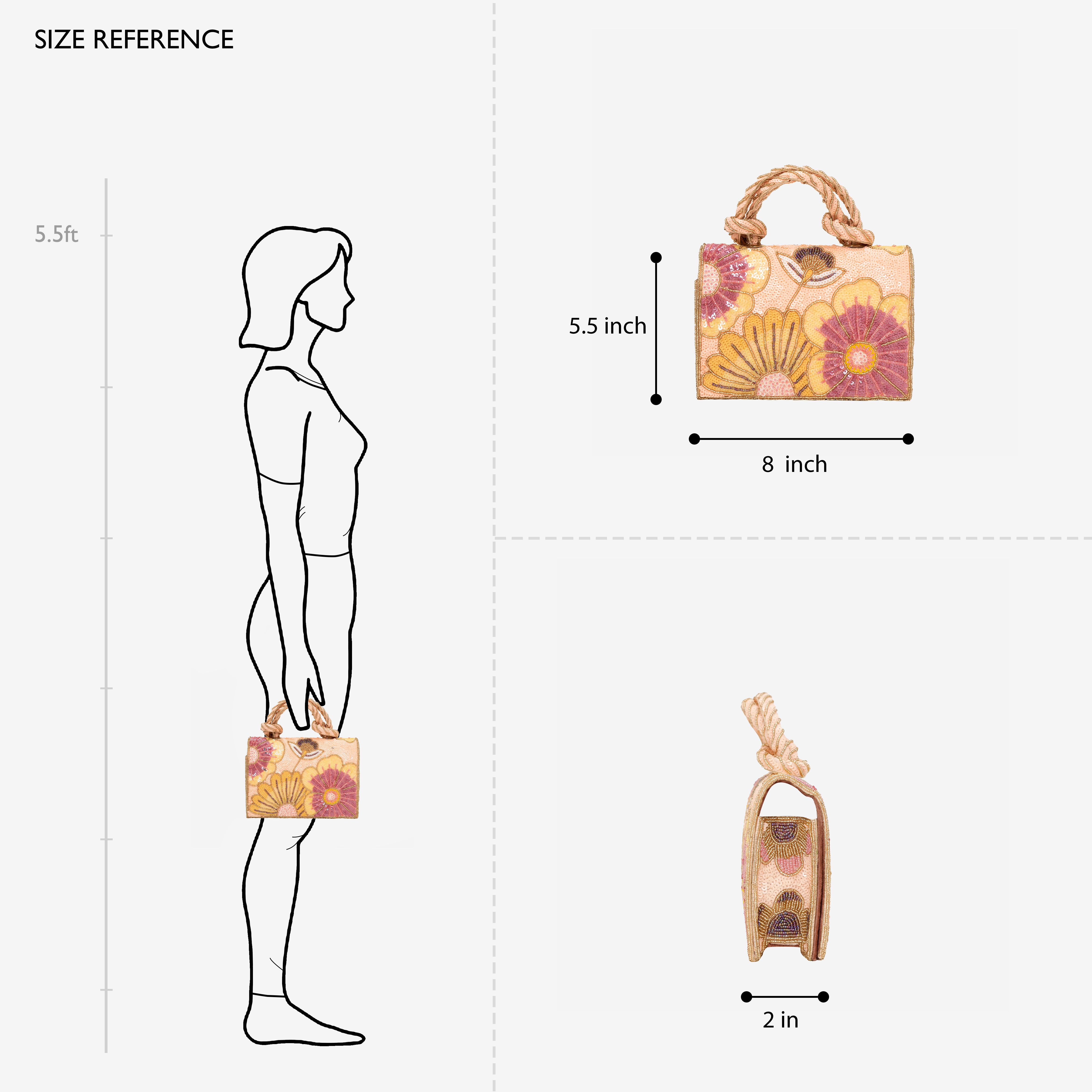 Pink Pastel Floral Beaded Clutch