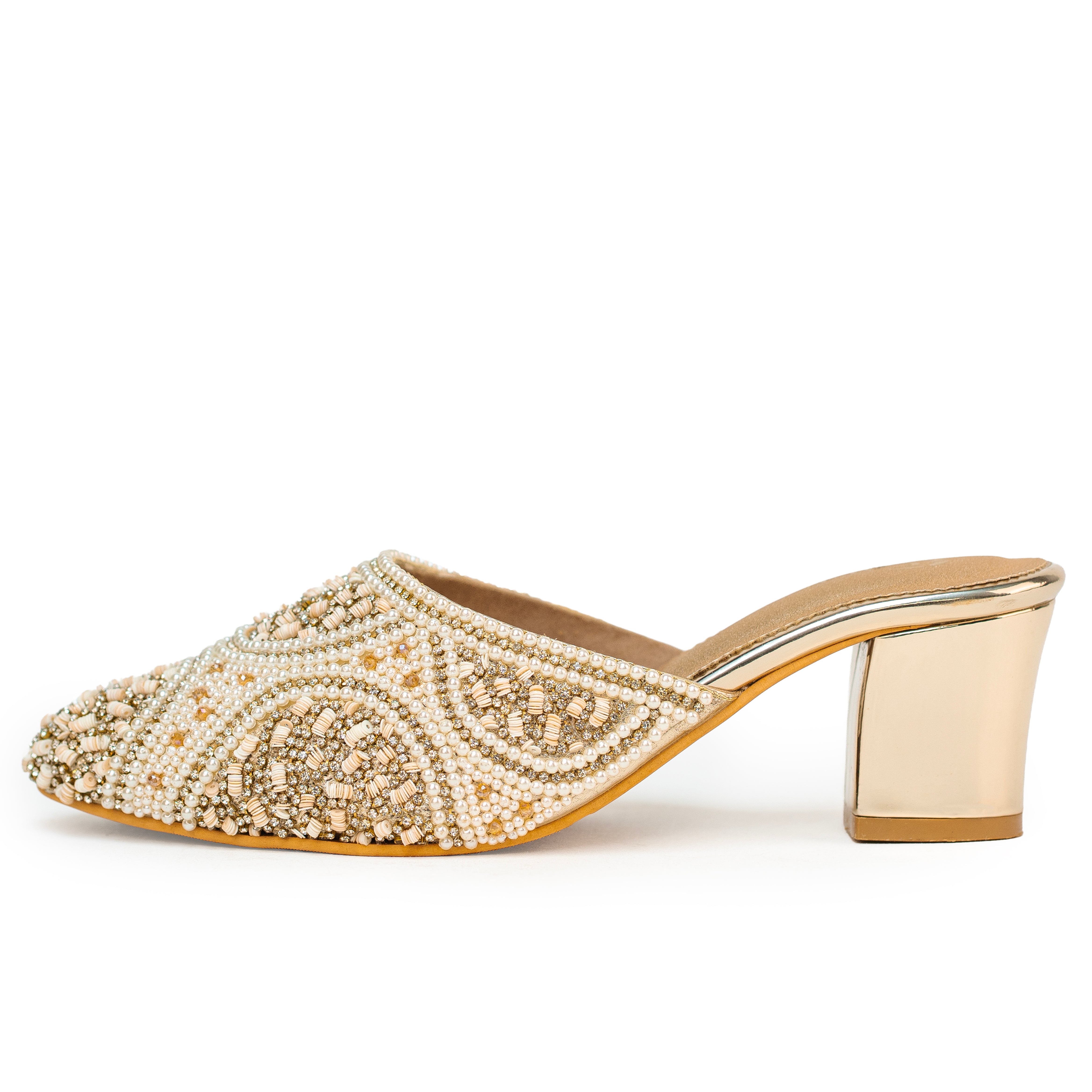 Moti Crest Shimmer Mules