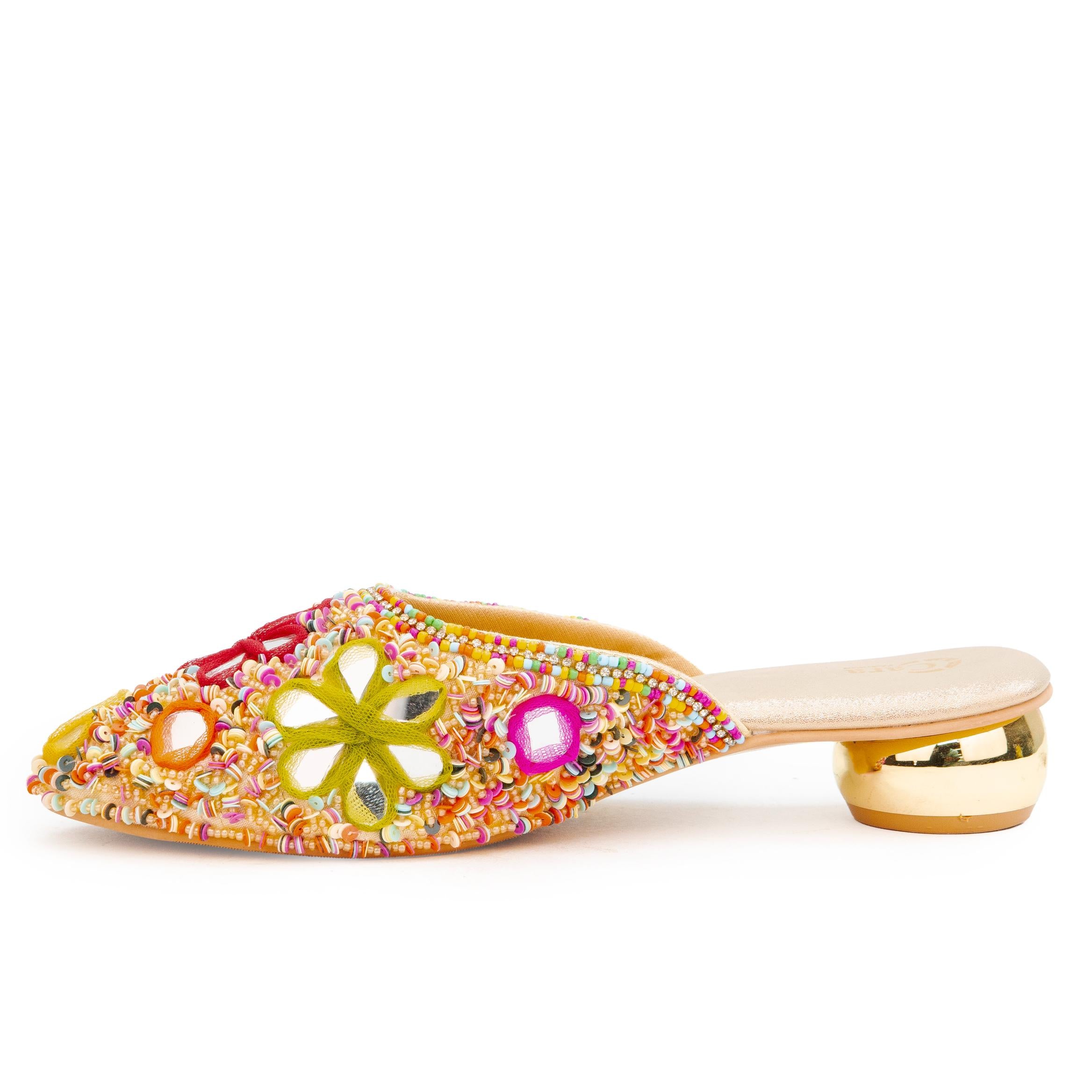Mirror Phulkari Mules