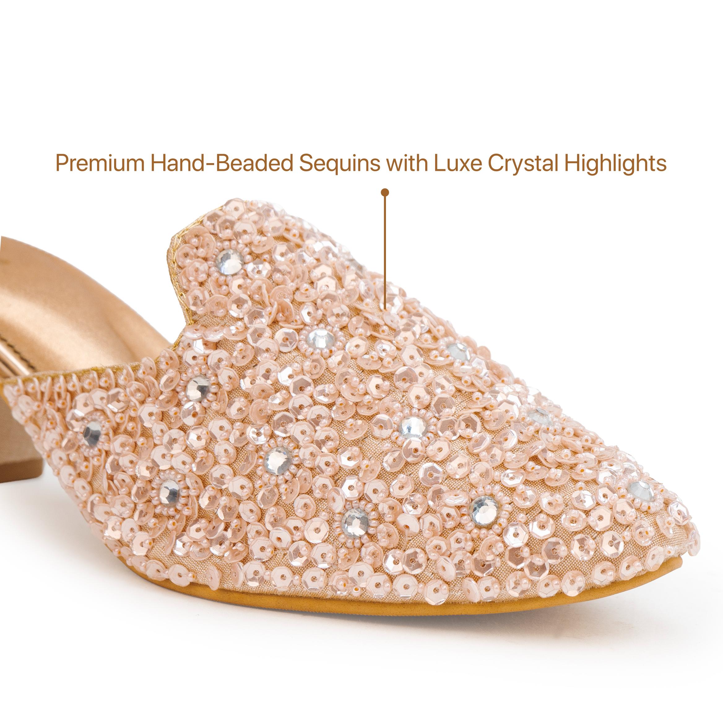 Sequin Princess Mules