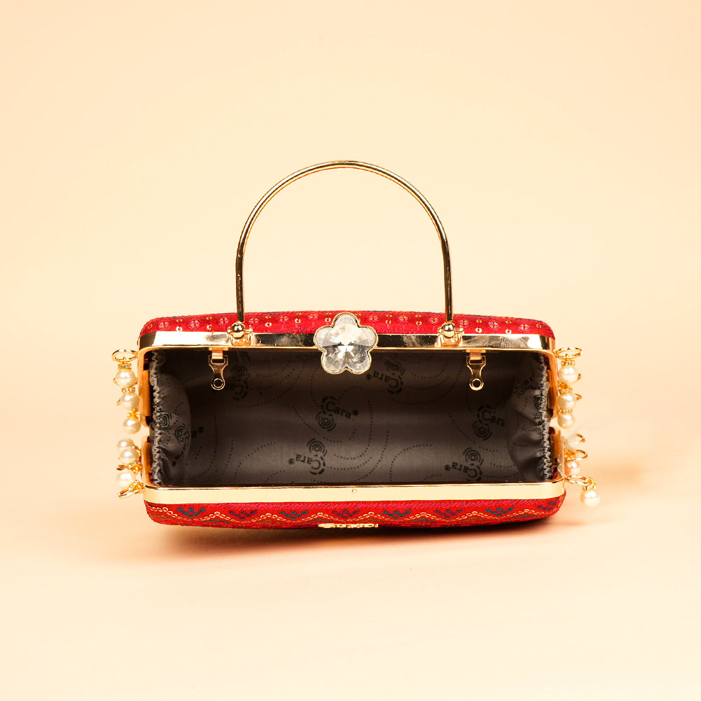 Scarlet Crown Clutch