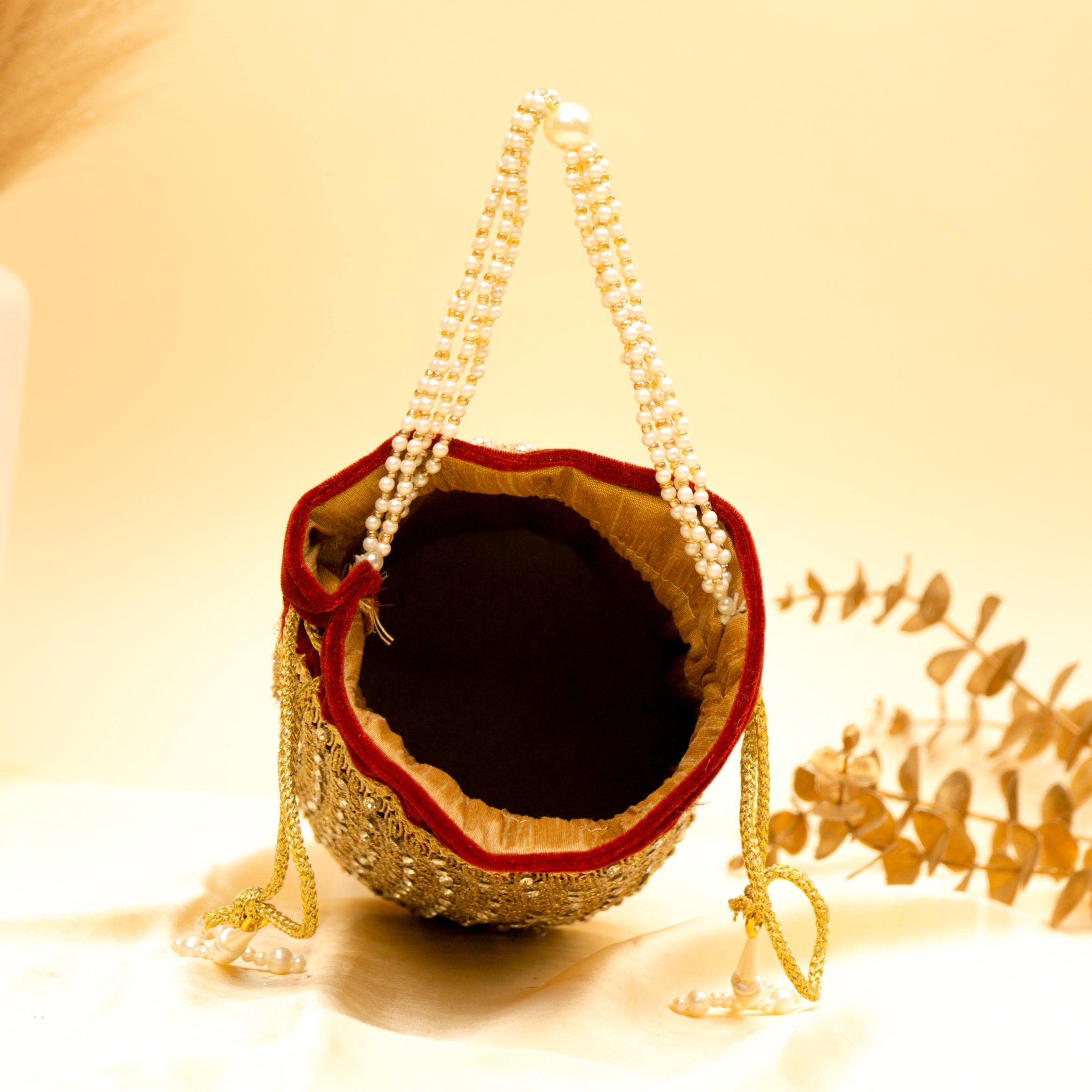 Regal Stone & Bead Potli