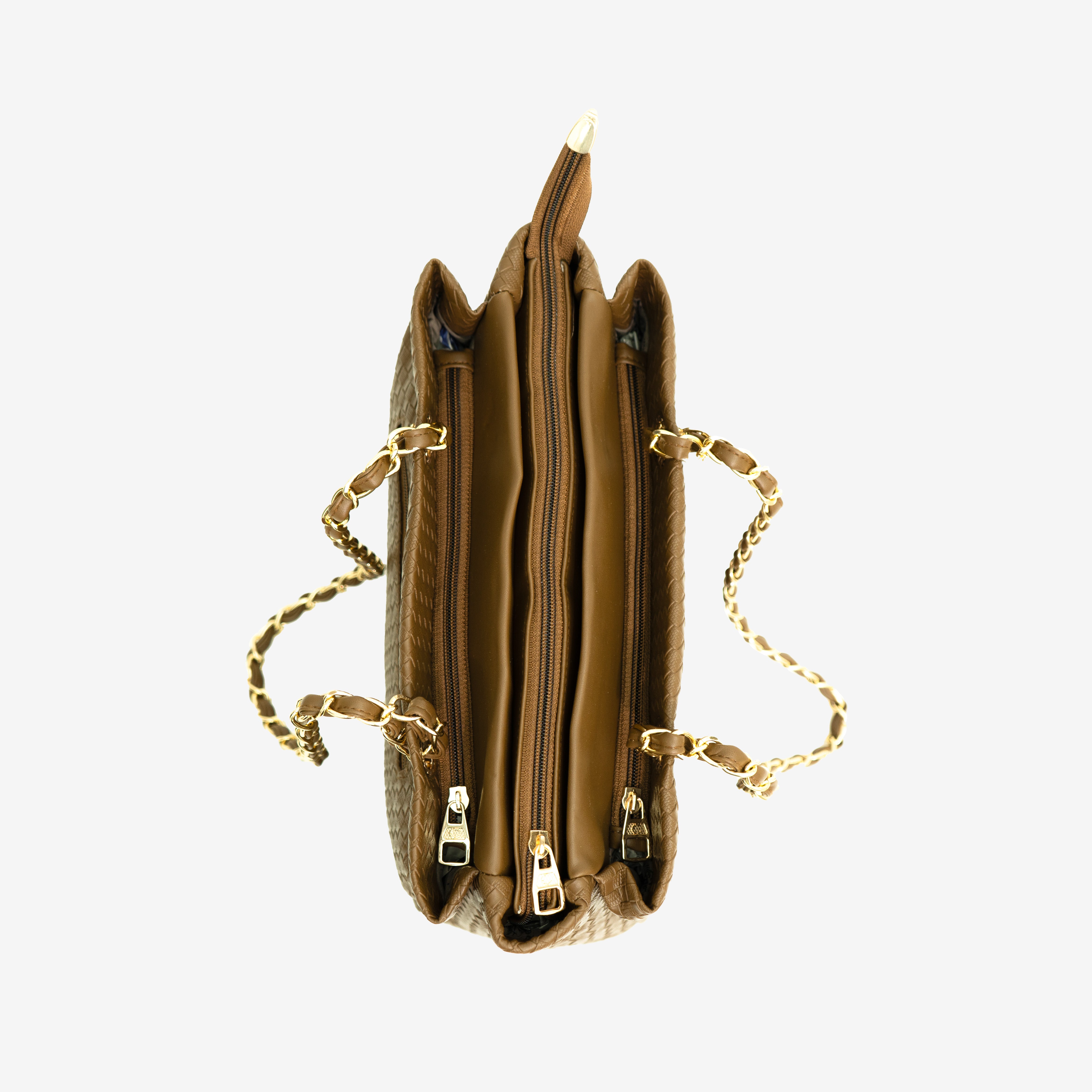 Brown Textured Swagger Tote Bag | Cara