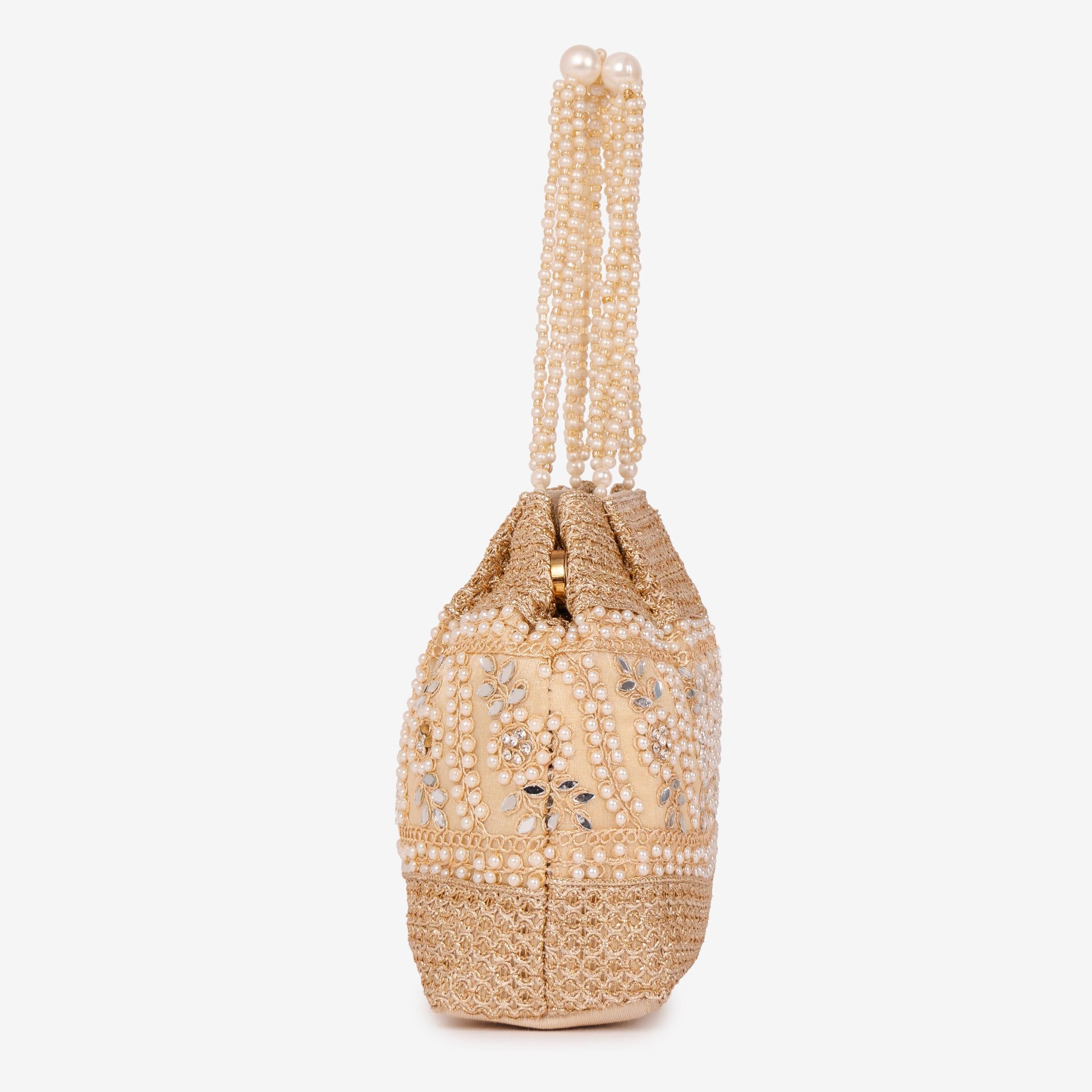Golden Fern Pearl Potli