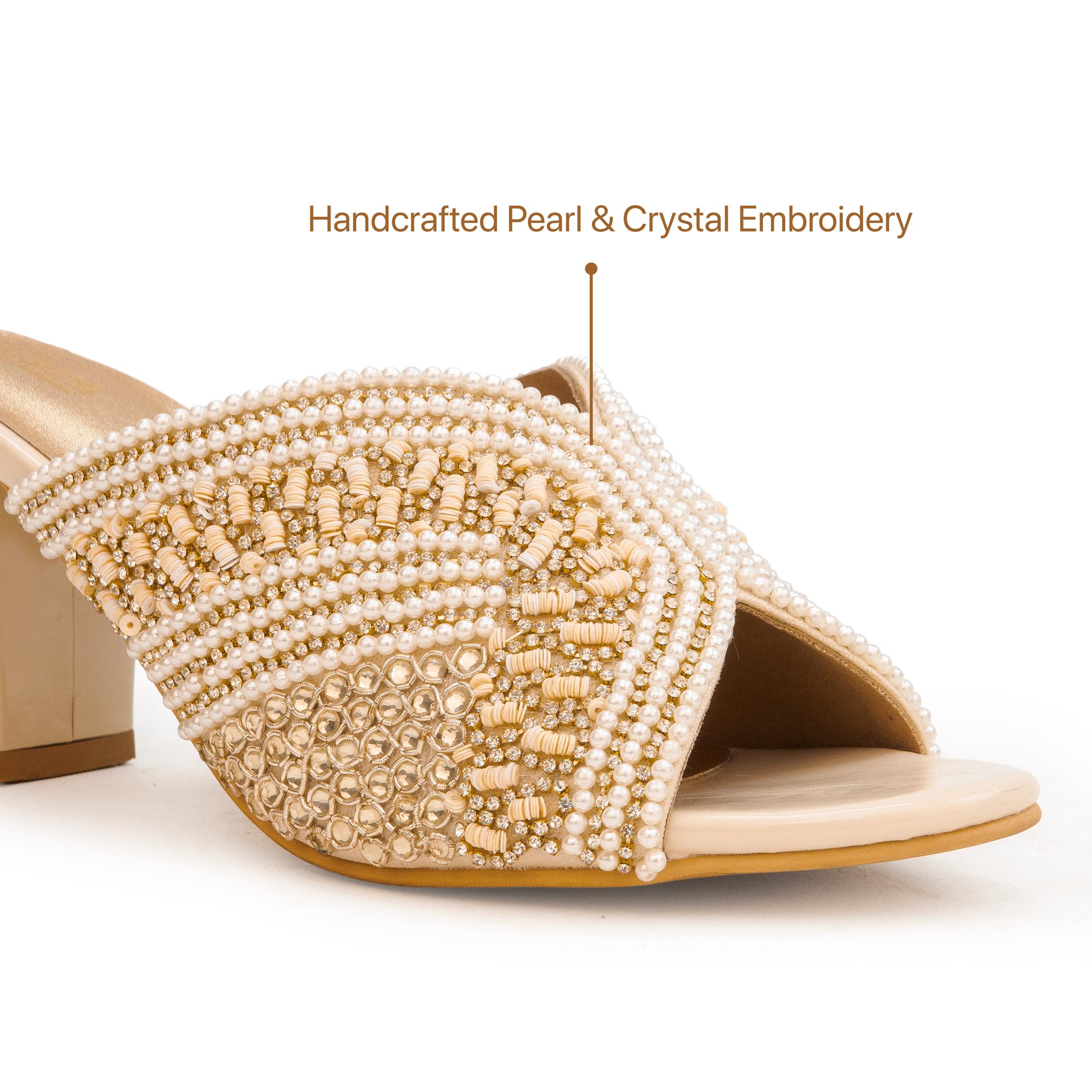 Golden Aura Pearl Heels
