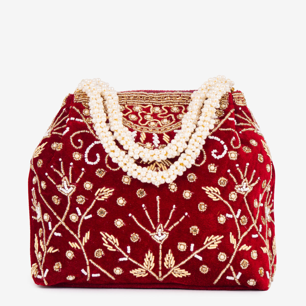 Bridal Pearlstone Velvet Potli