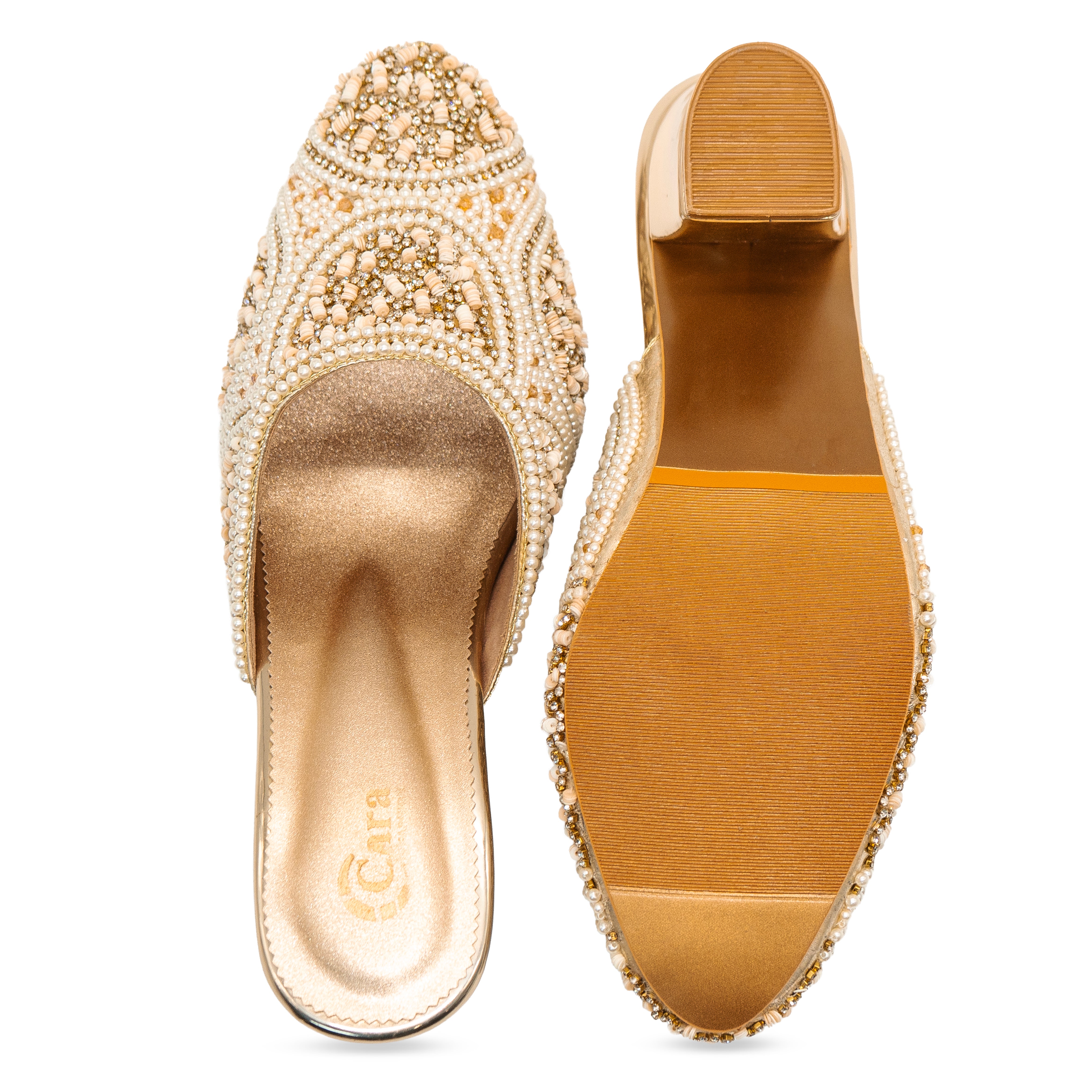 Moti Crest Shimmer Mules