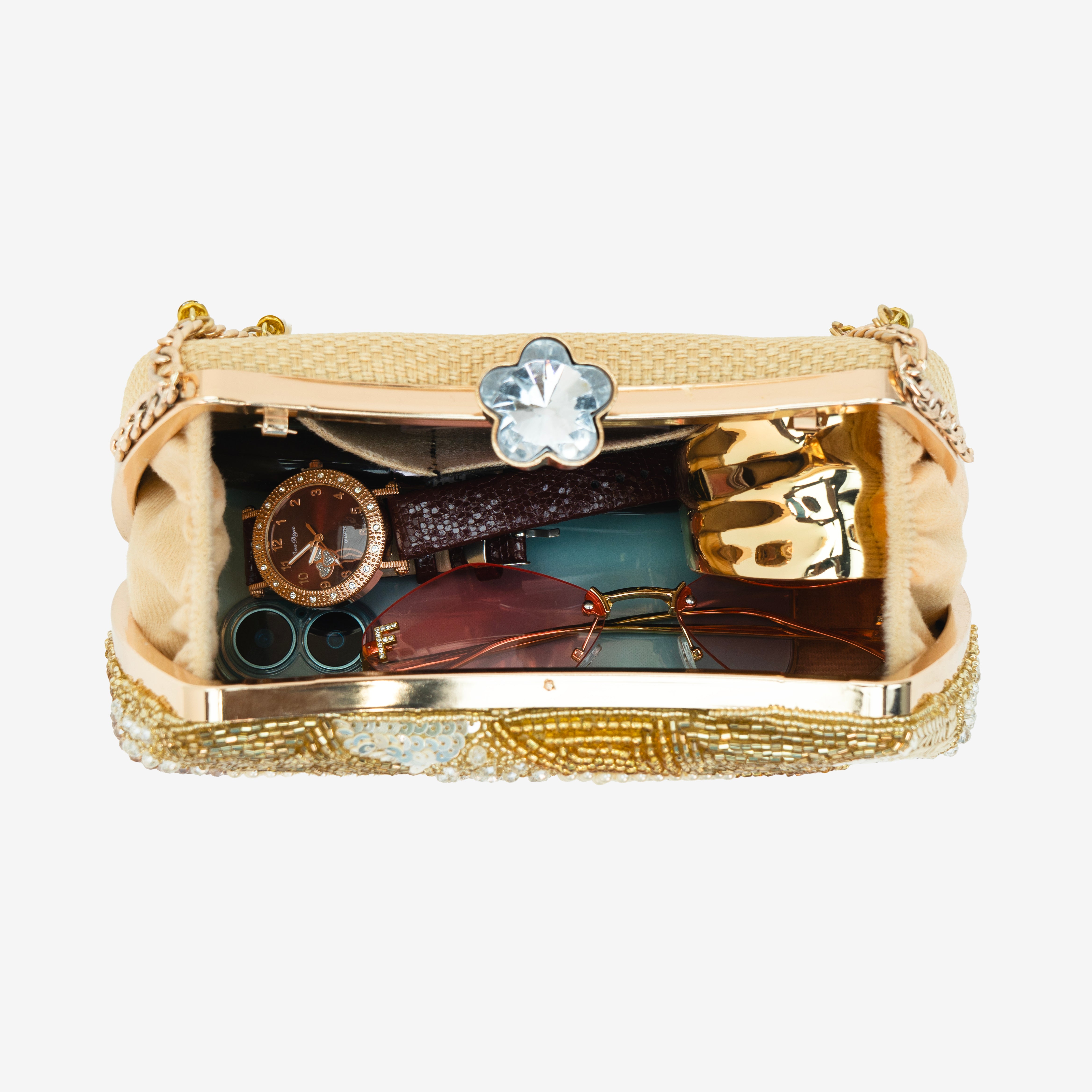 Zari Moti Box Clutch