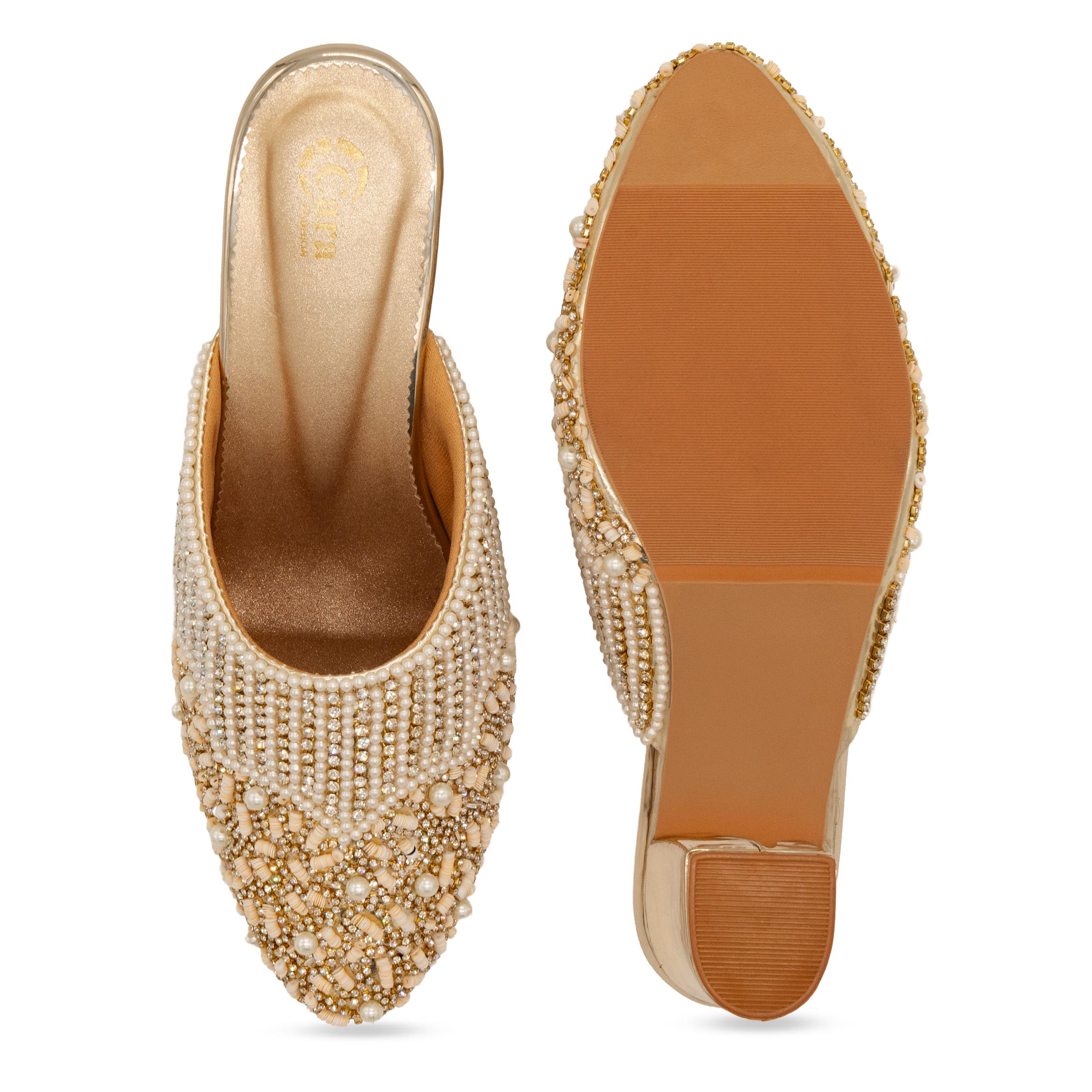 Pearl Crusted Queen Mules