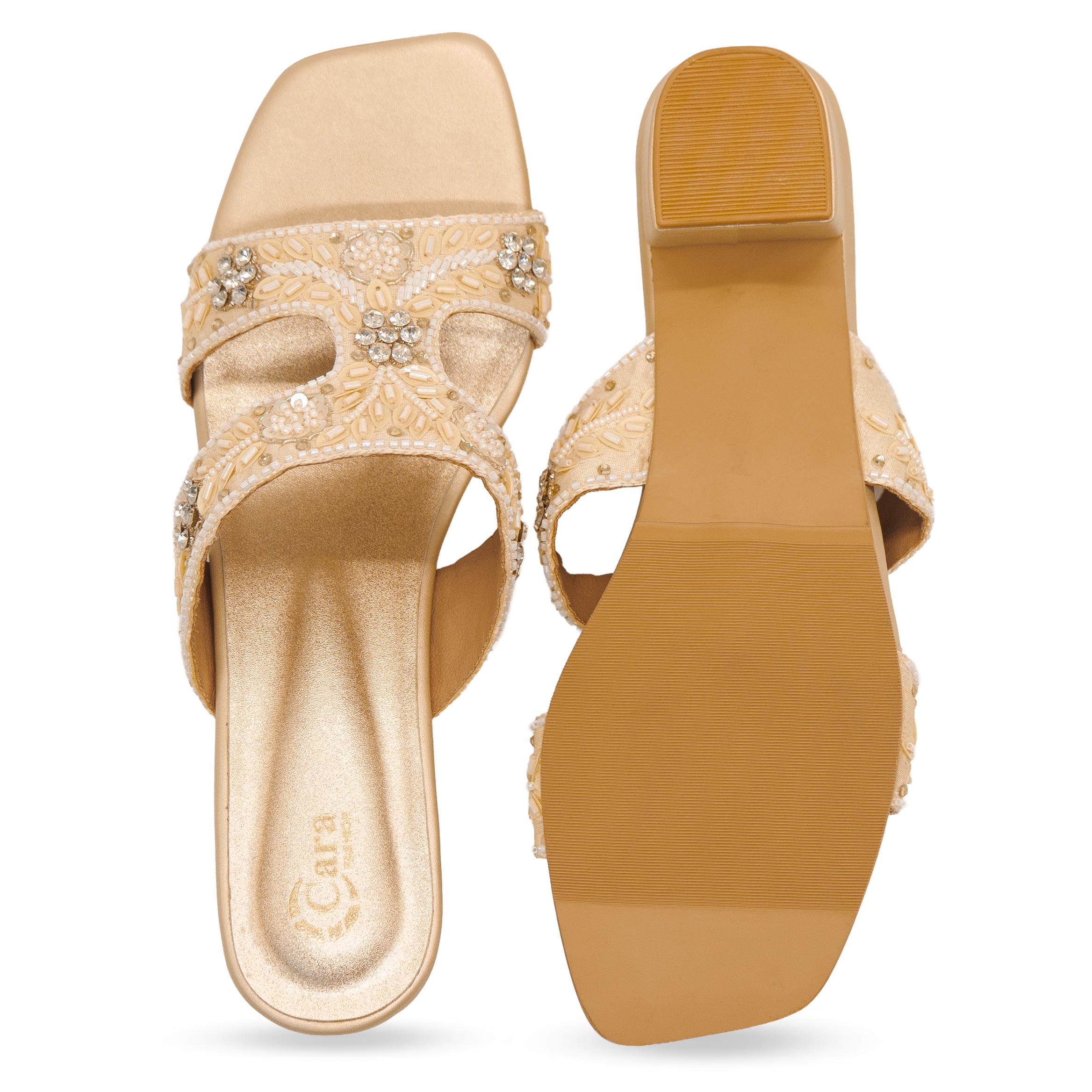Beaded Fern Heels