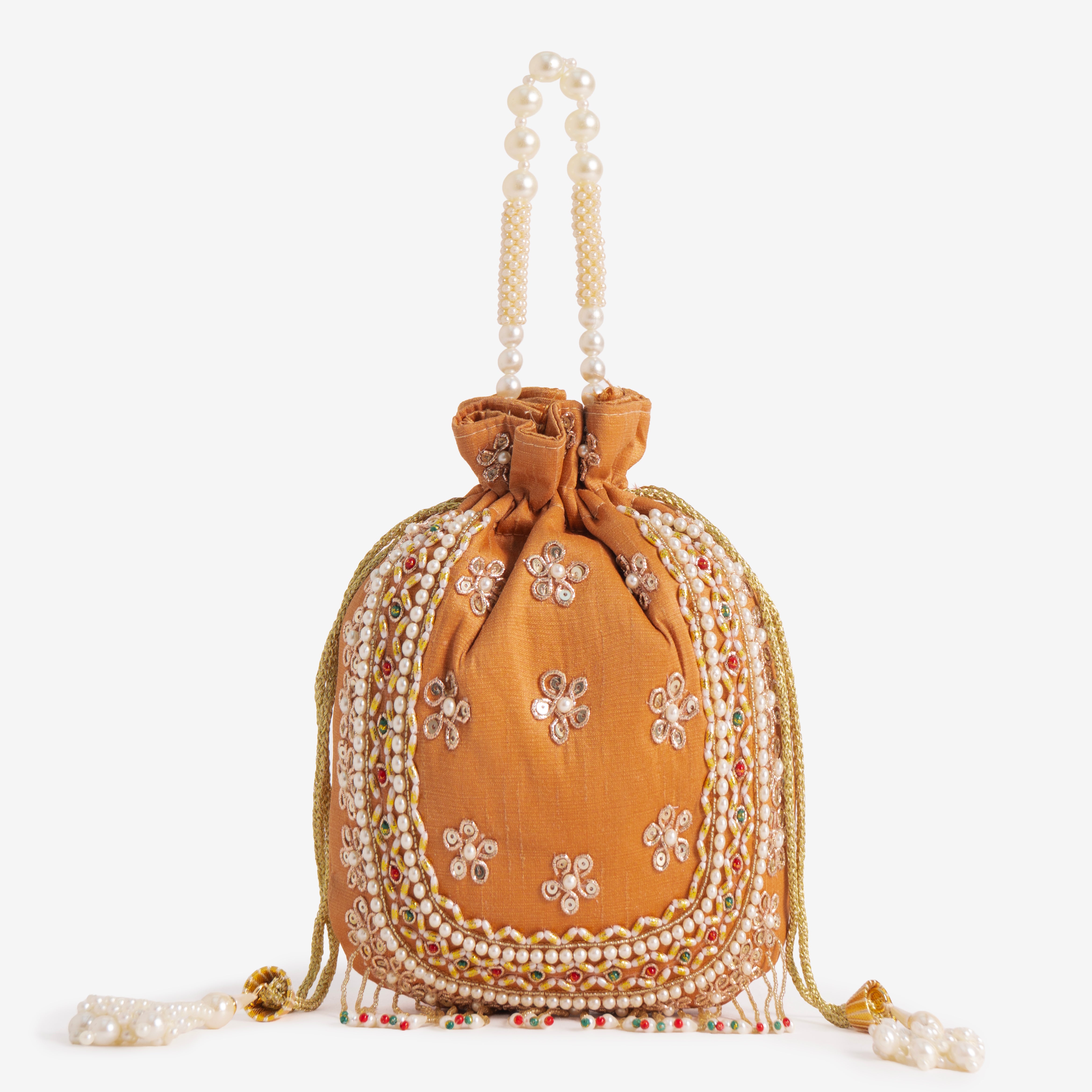 Blush Gold Braid Potli