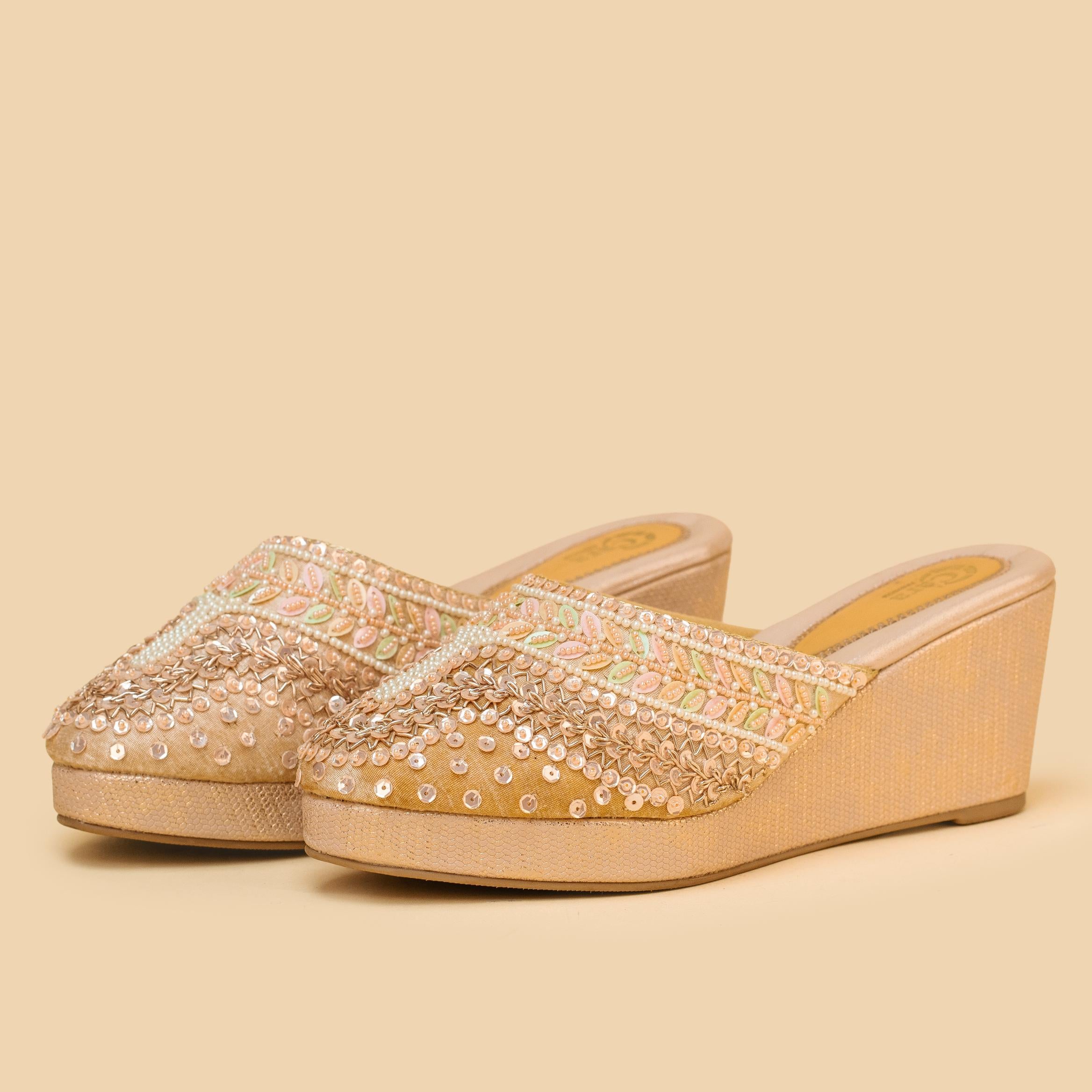 Royal Sequin Glam Wedges