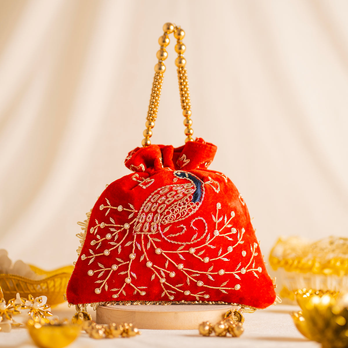 Peacock Elegance Potli
