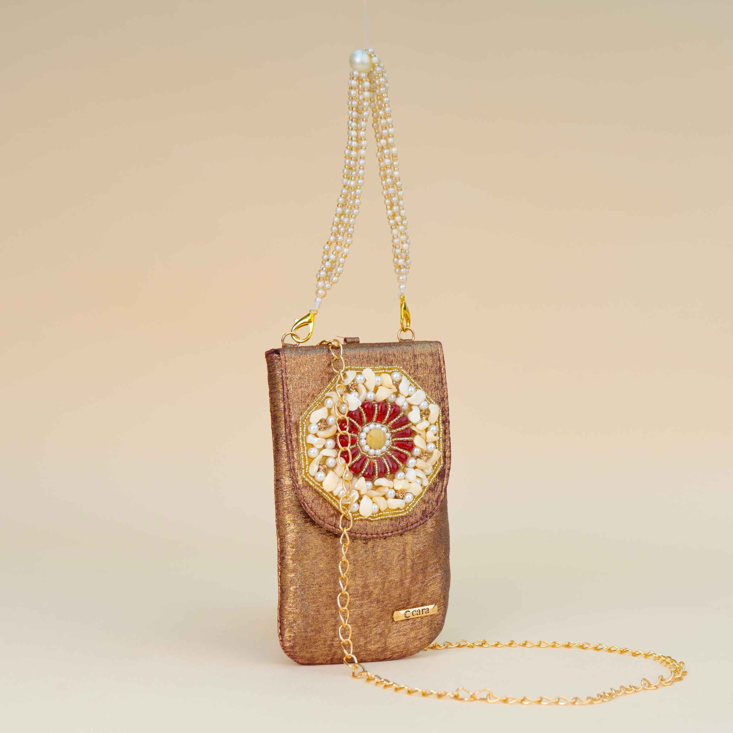 Aquamarine Pearl Charm Clutch