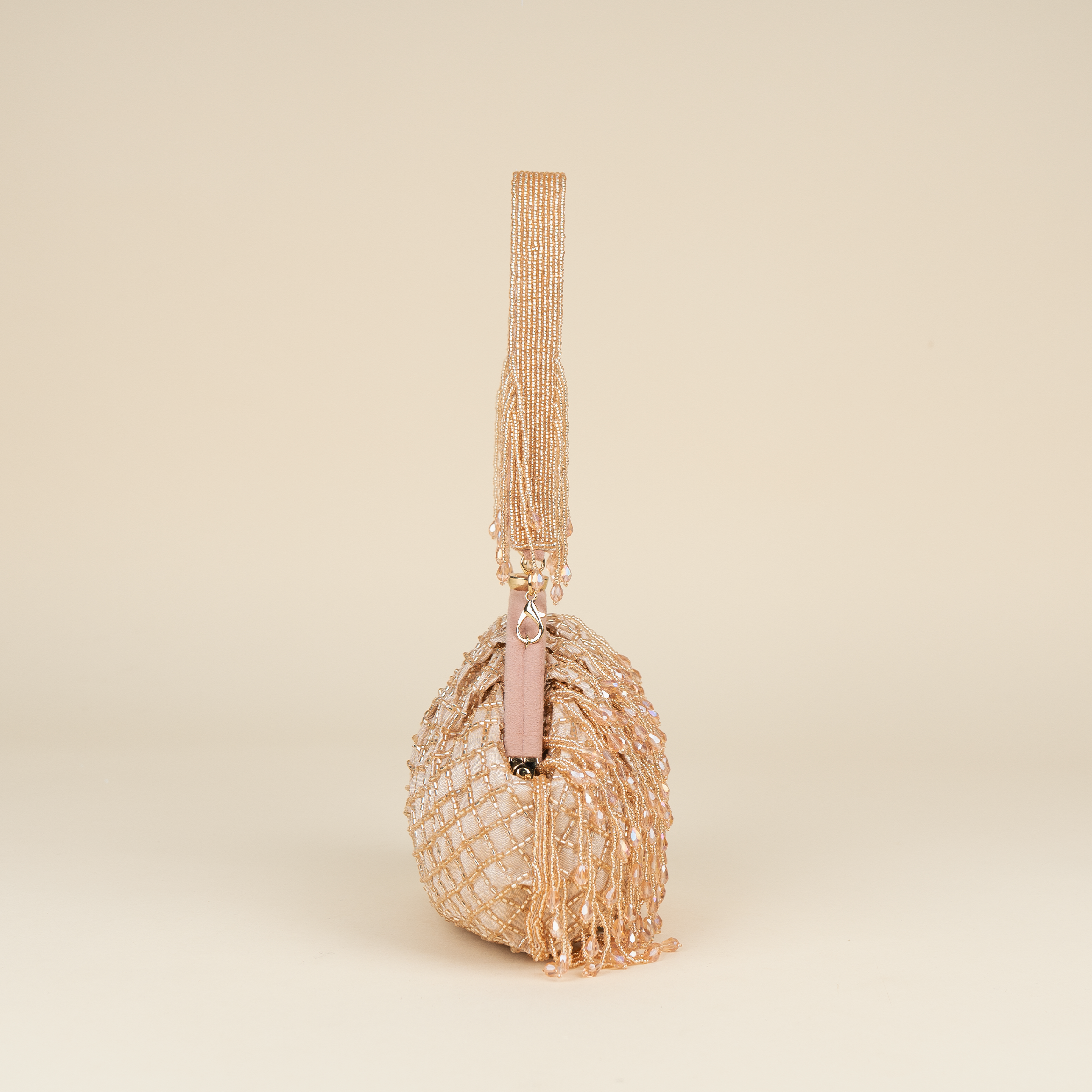 Opulent Pearl Satin Potli