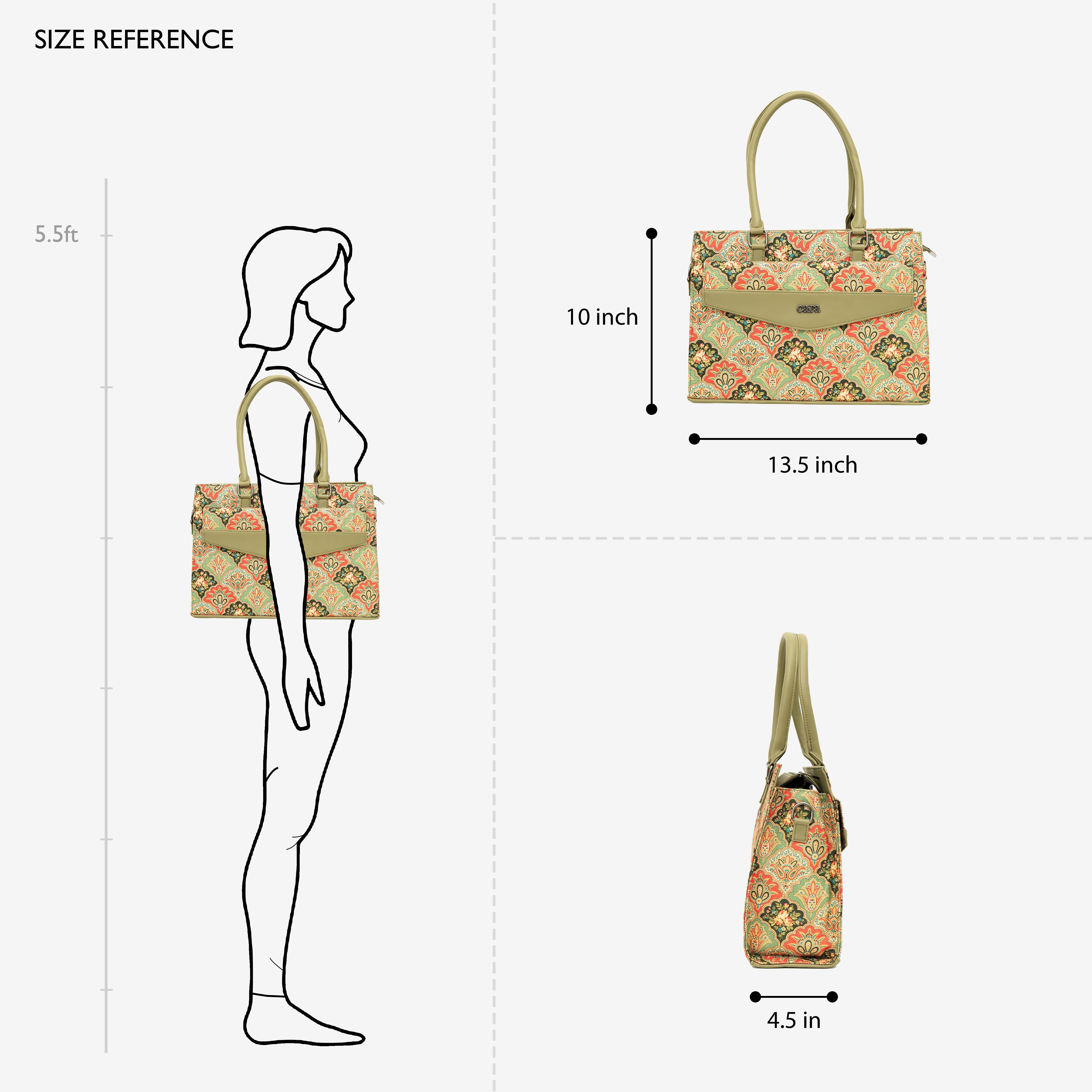 Green Flawless Crafted handbag | Cara