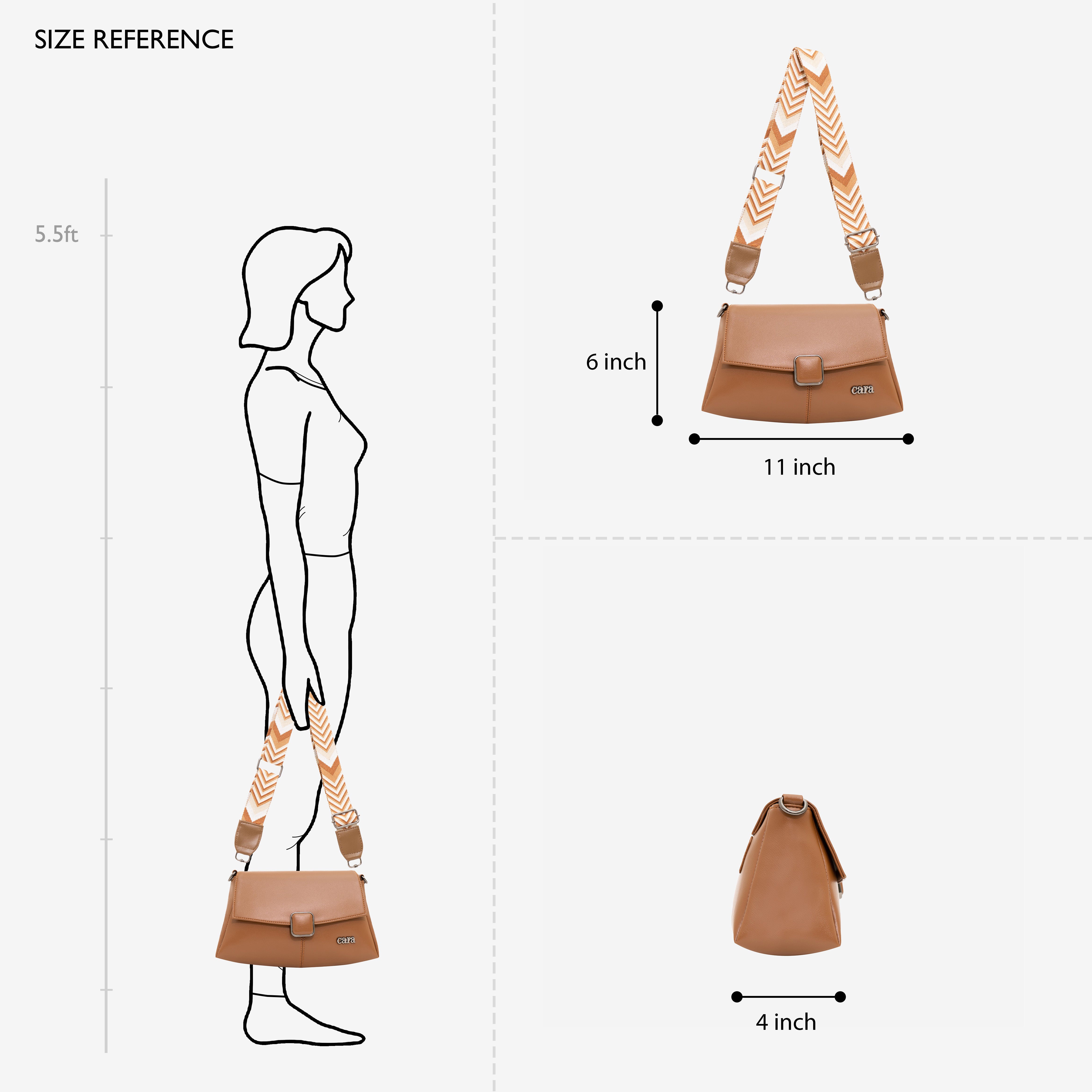 Tan Modish carry sling bag | CARA
