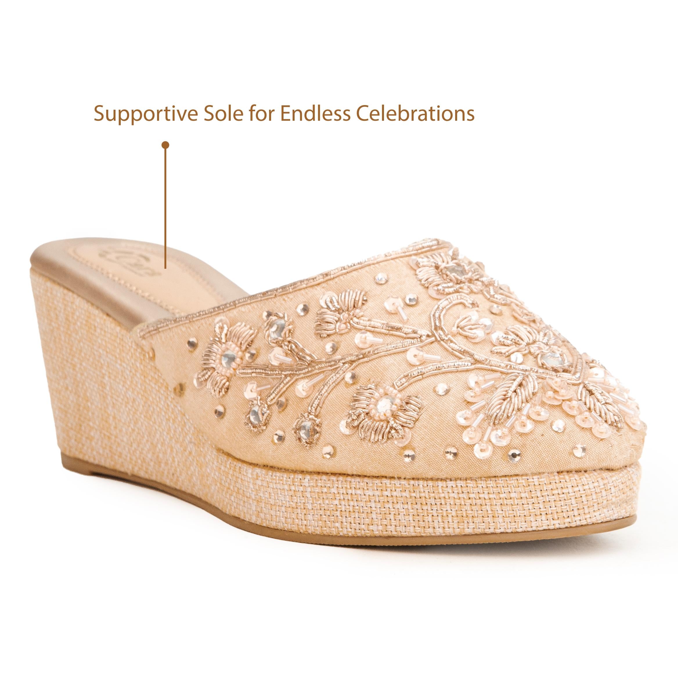 Sequin Glam Stone Wedges