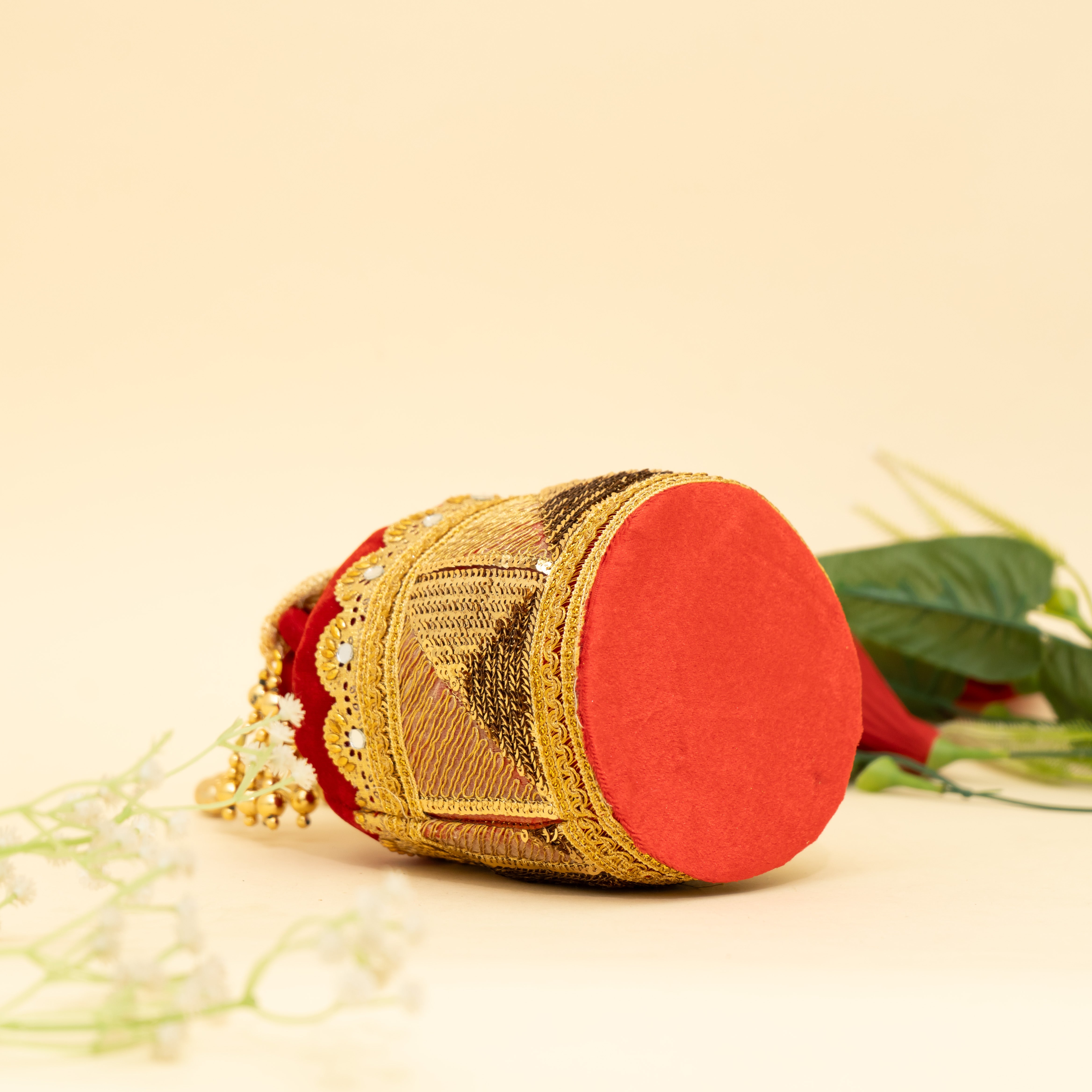 red Golden Gleam potli | CARA