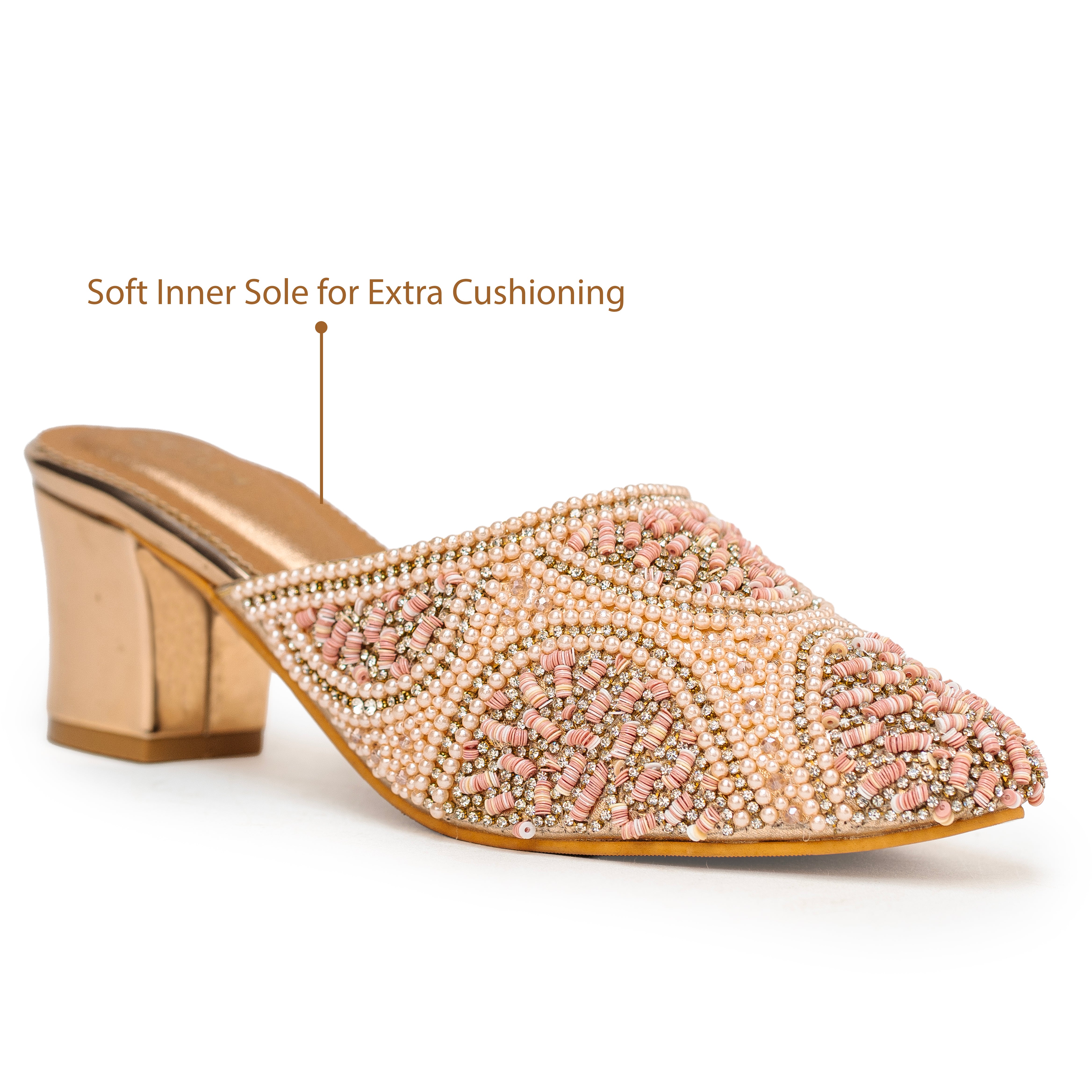 Moti Crest Shimmer Mules