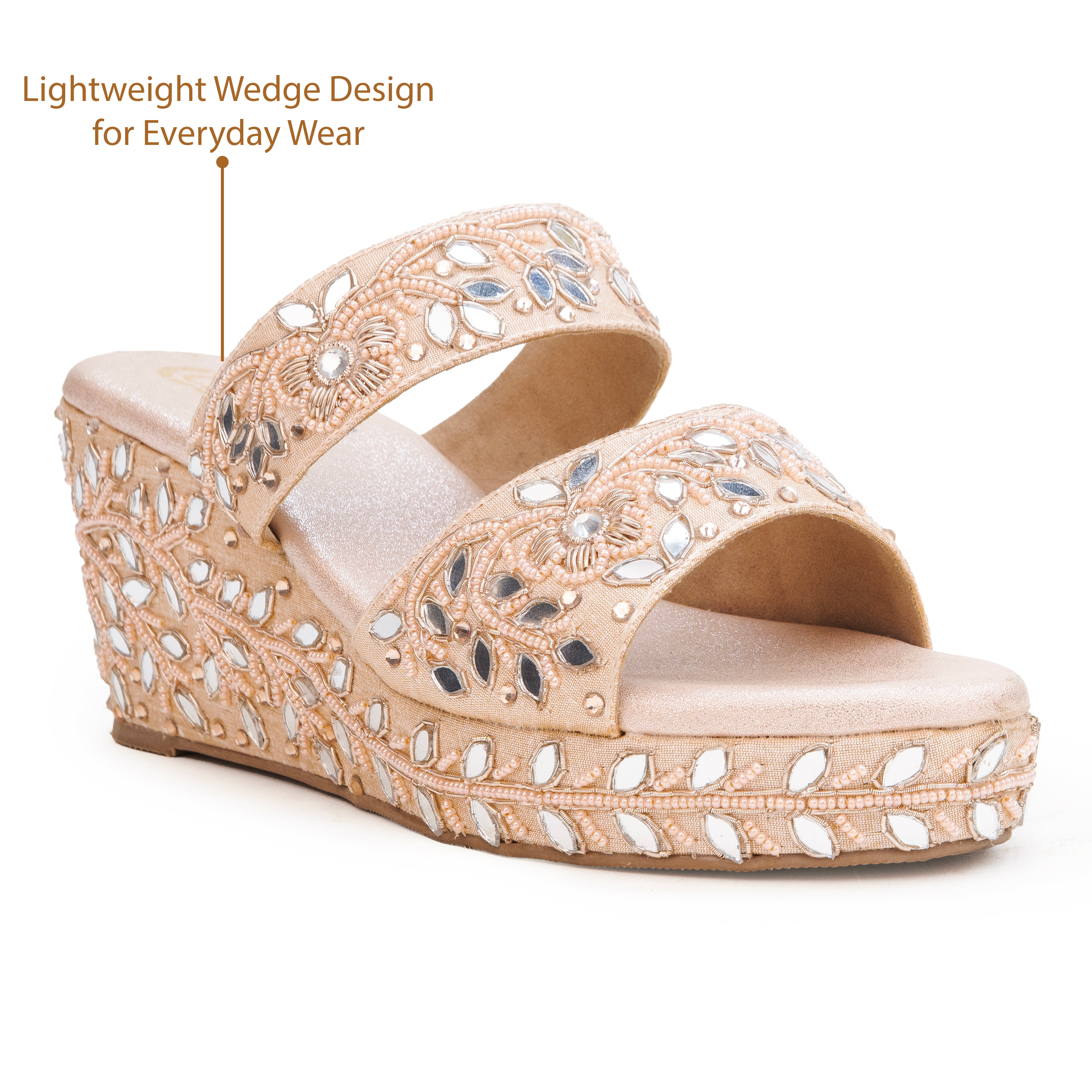 Mirror Beaded Wedges