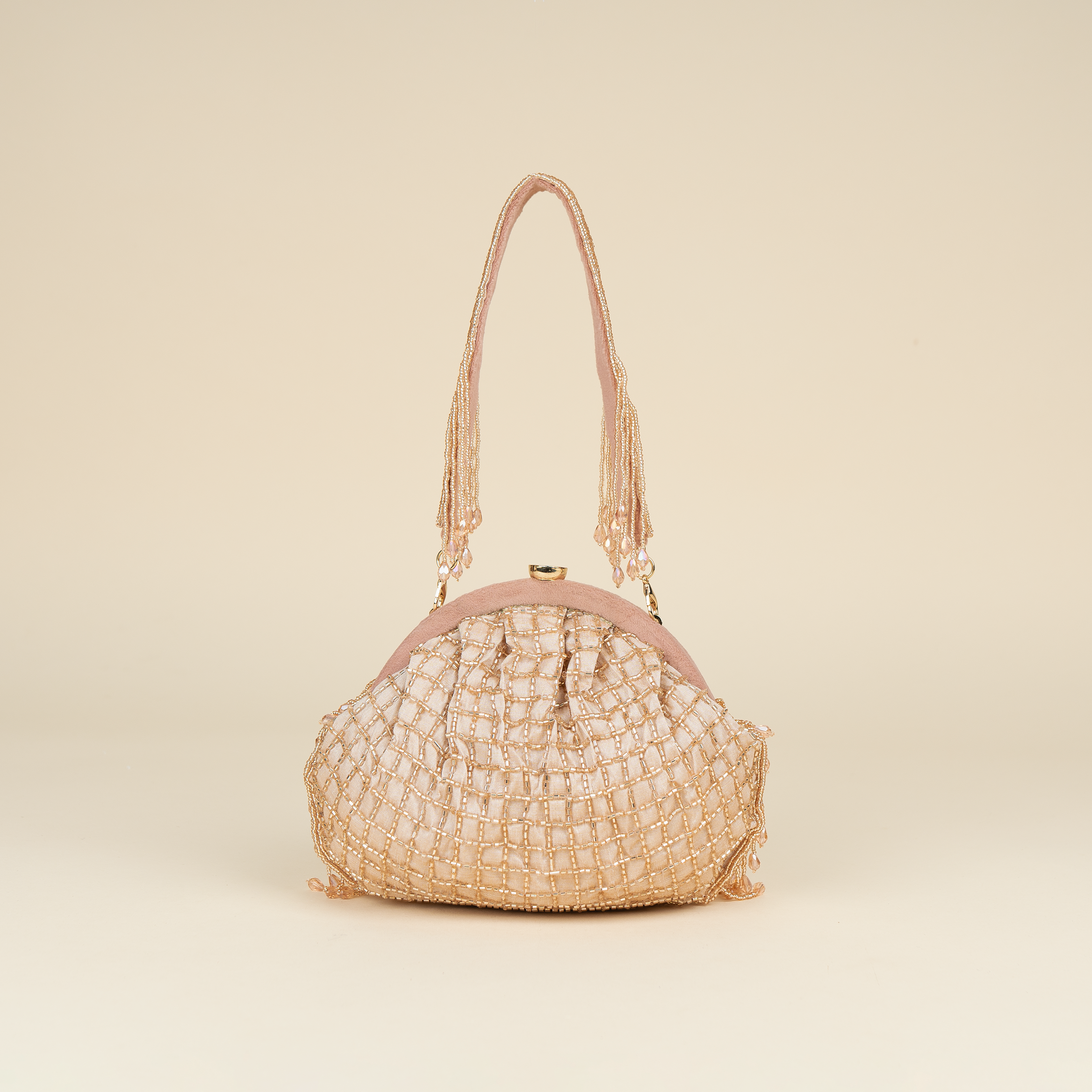 Opulent Pearl Satin Potli