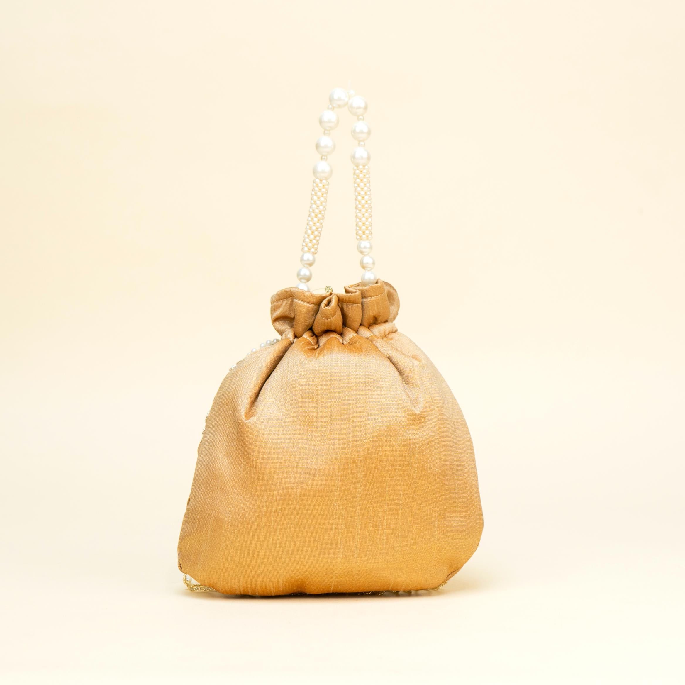 Blush Gold Braid Potli